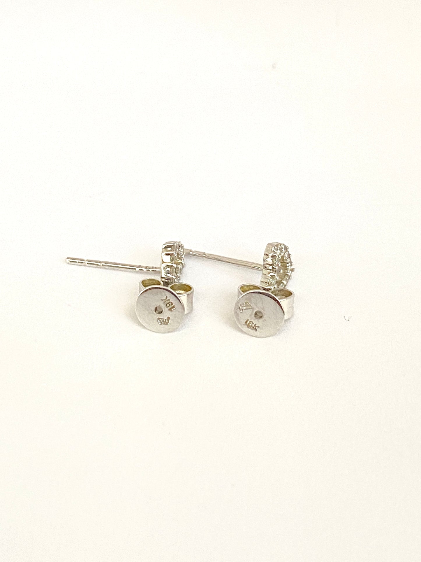 Vintage, 18ct Gold Diamond Heart Studs