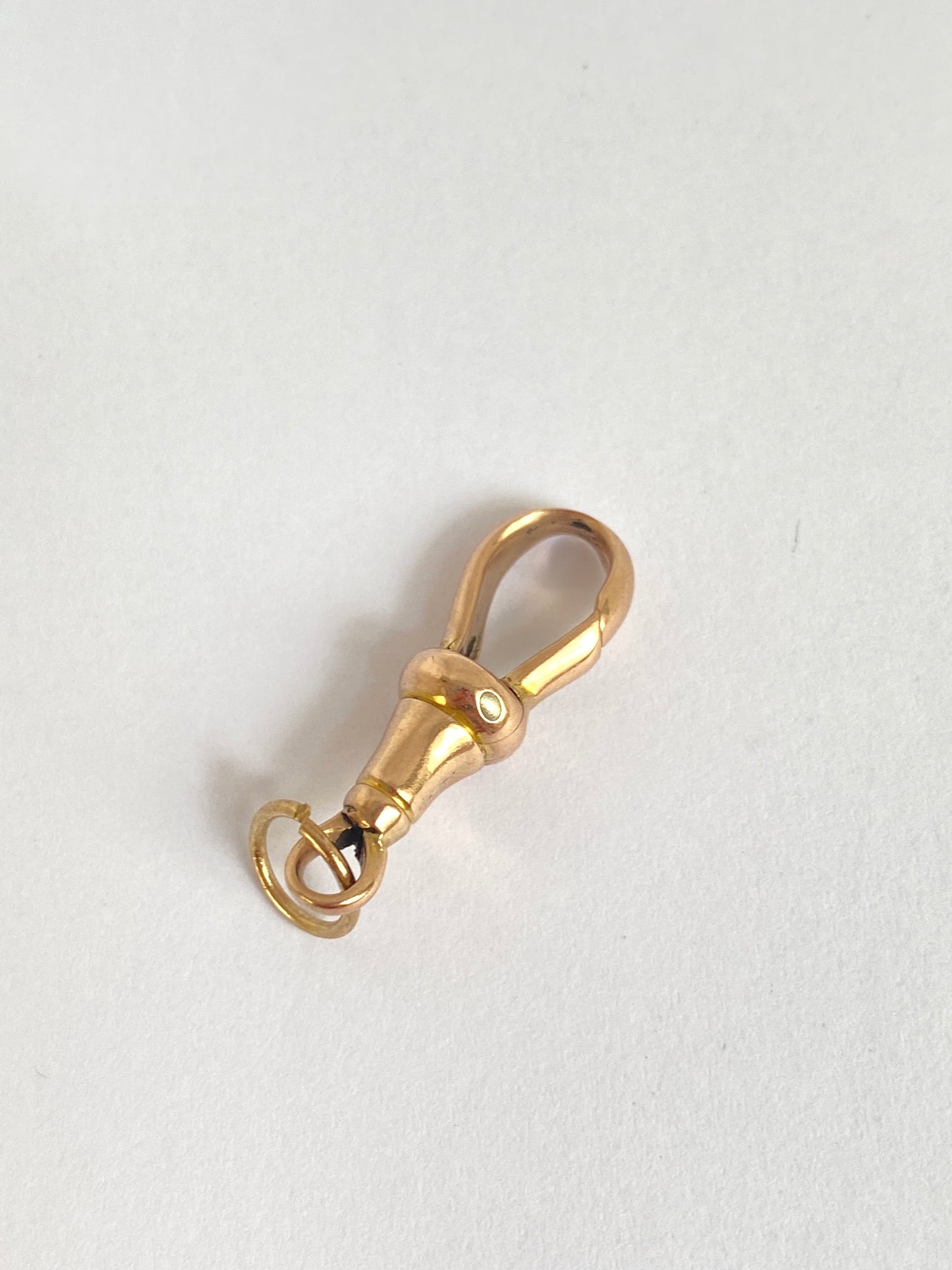 Antique 9ct Gold Hallmarked Dog Clip with open Jump Ring (2.4cm)