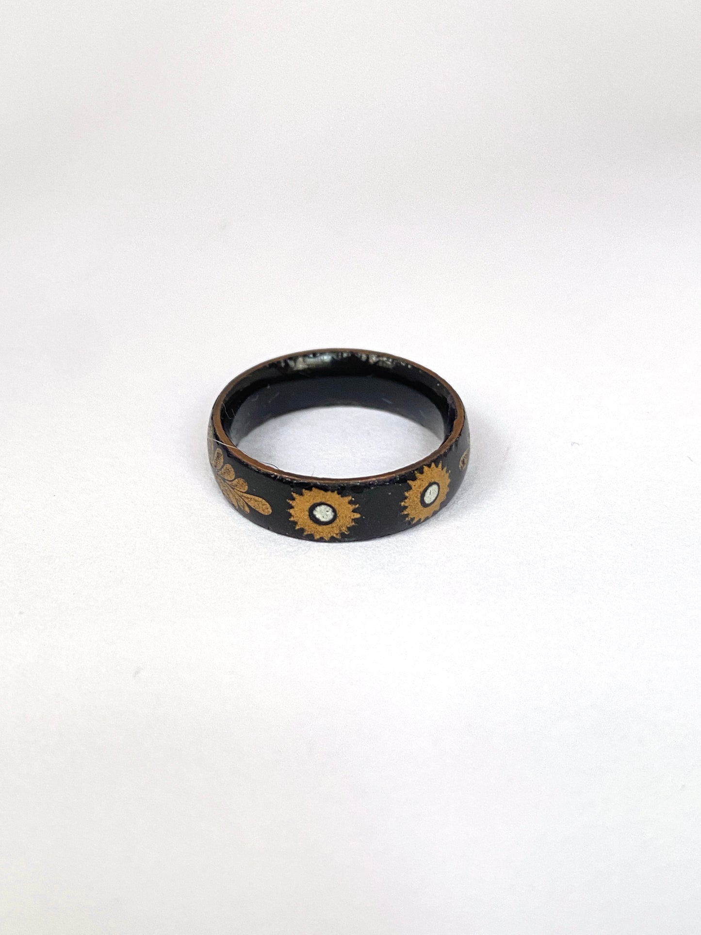 Victorian Black Jet Gold Decorated Band
