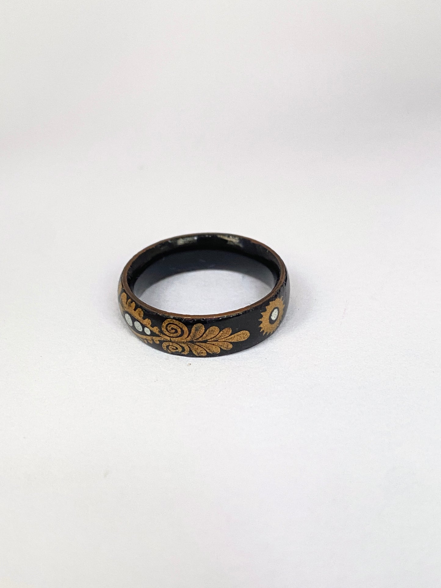 Victorian Black Jet Gold Decorated Band