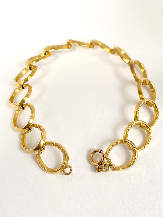 Vintage, Art Deco 9ct Gold Horse Shoe bracelet, Hallmarked 9ct Gold, London 1952, 12.51g