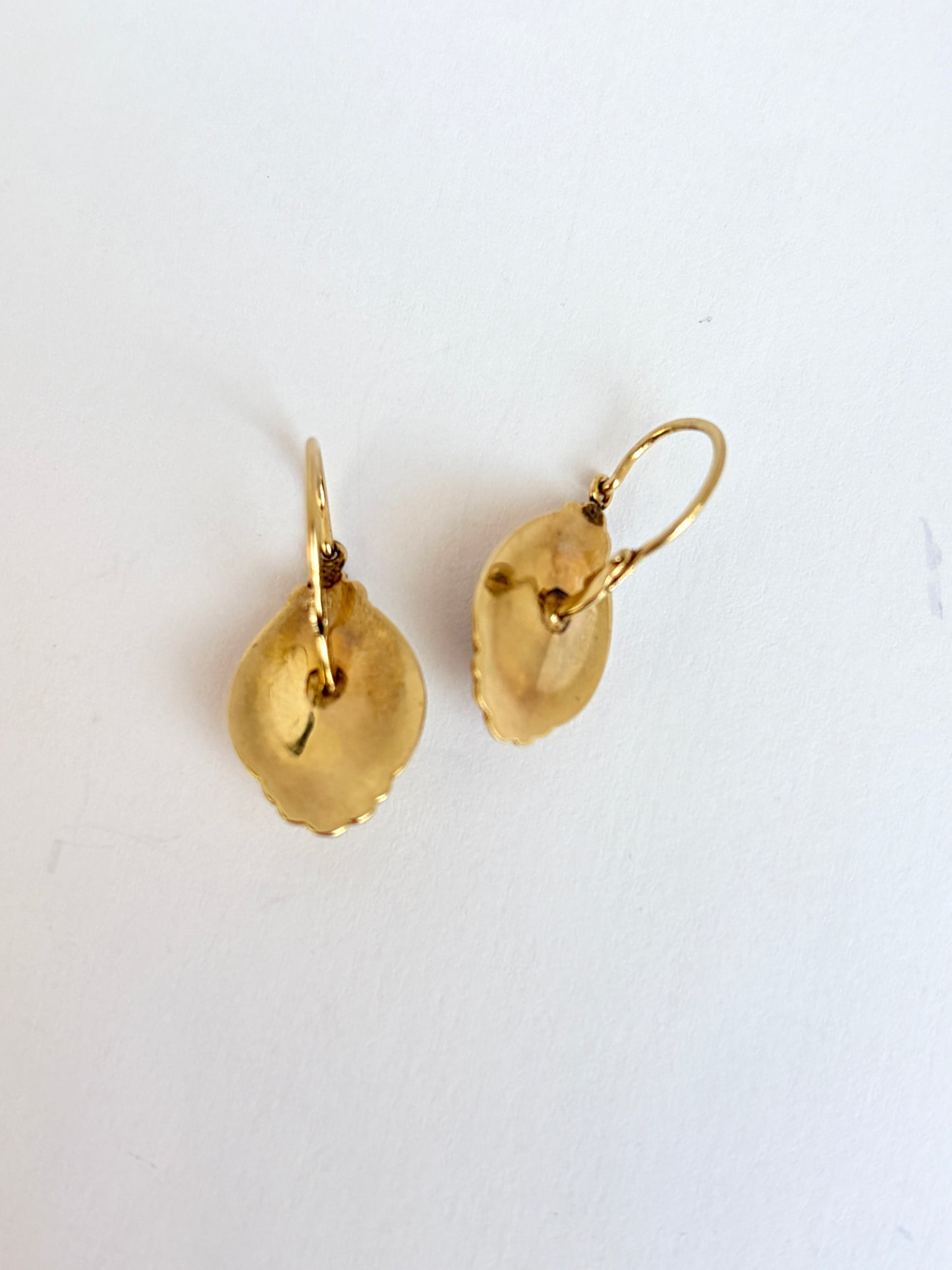 German, 8ct Gold, Art Deco Dormeuse Onyx Star earrings