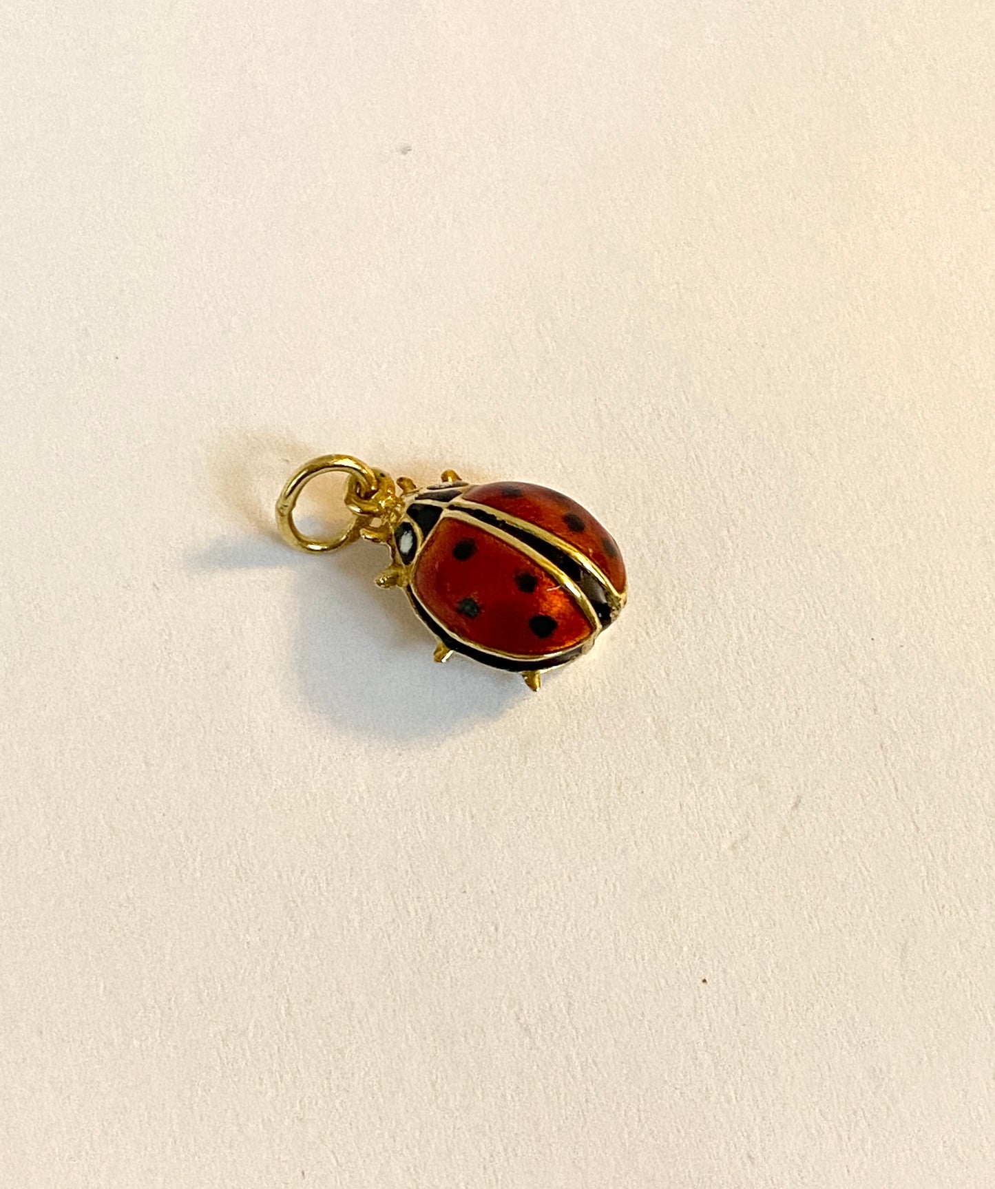 Vintage, 18ct Gold and Enamel, Lucky Ladybird / Ladybug charm pendant