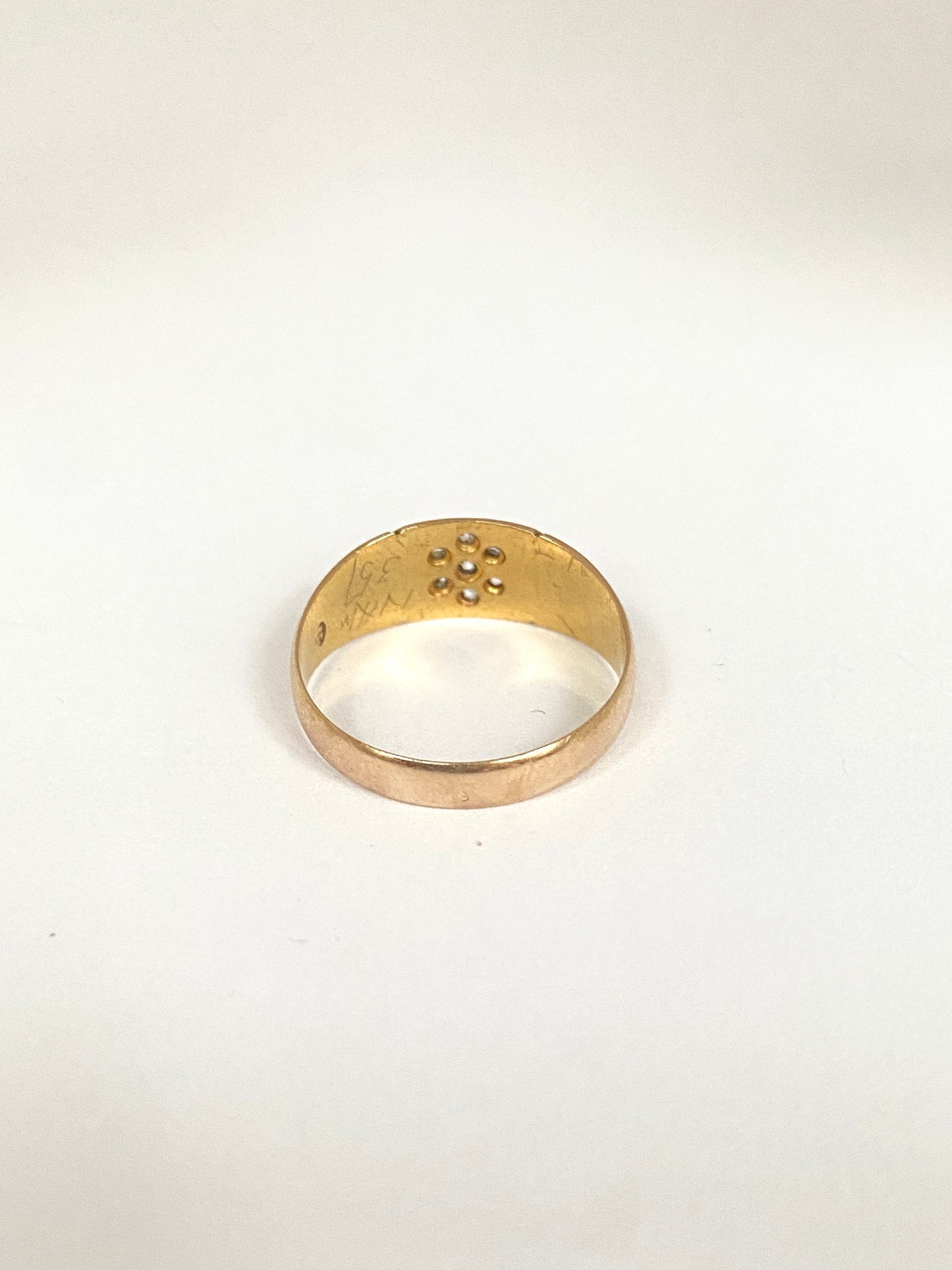 Antique, Victorian, 15ct Gold Old cut and Rose Cut Diamonds Cluster Ring, Hallmarked Birmingham, 1892