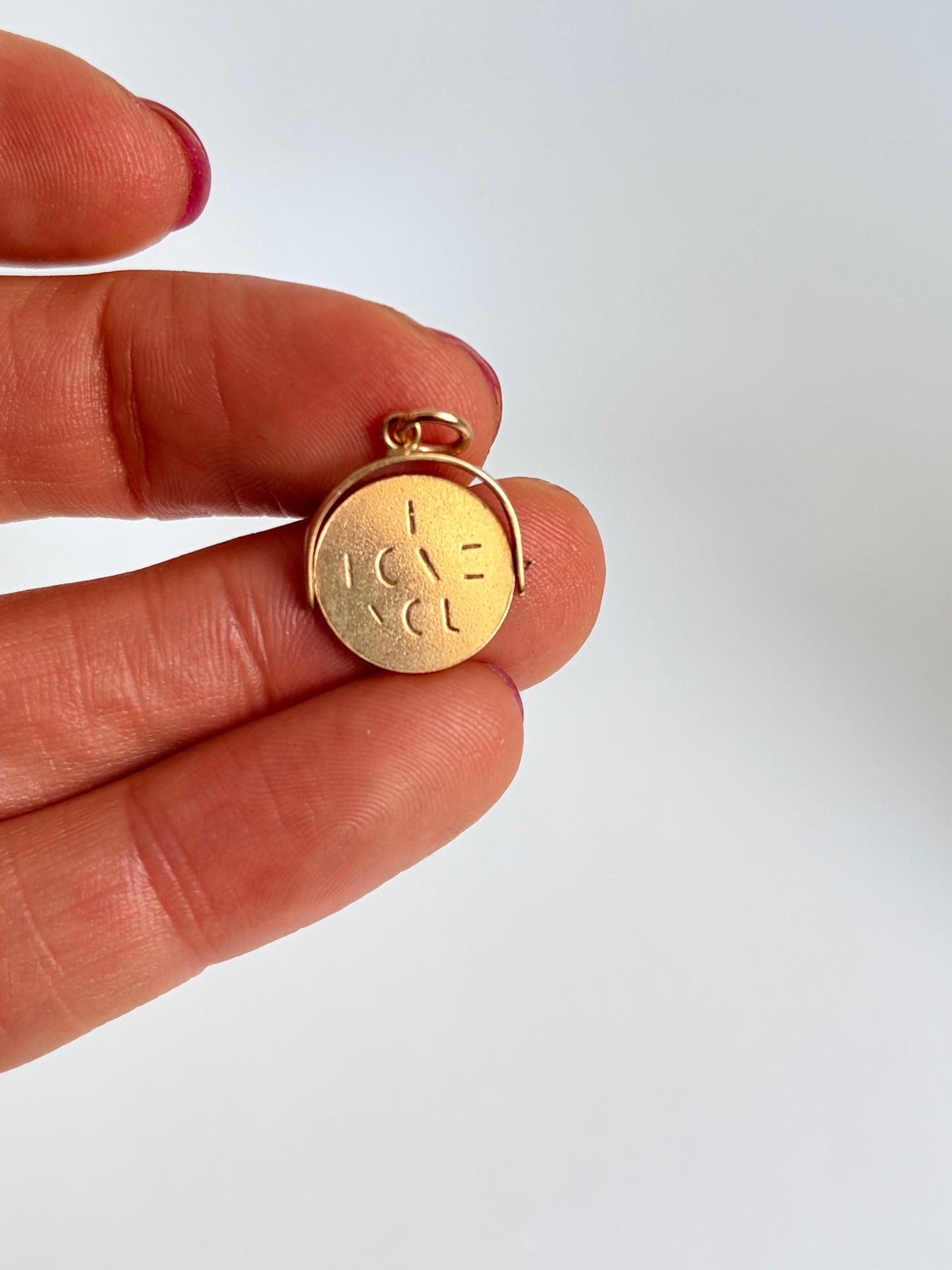 9ct Gold, 'I Love You' Spinner Pendant