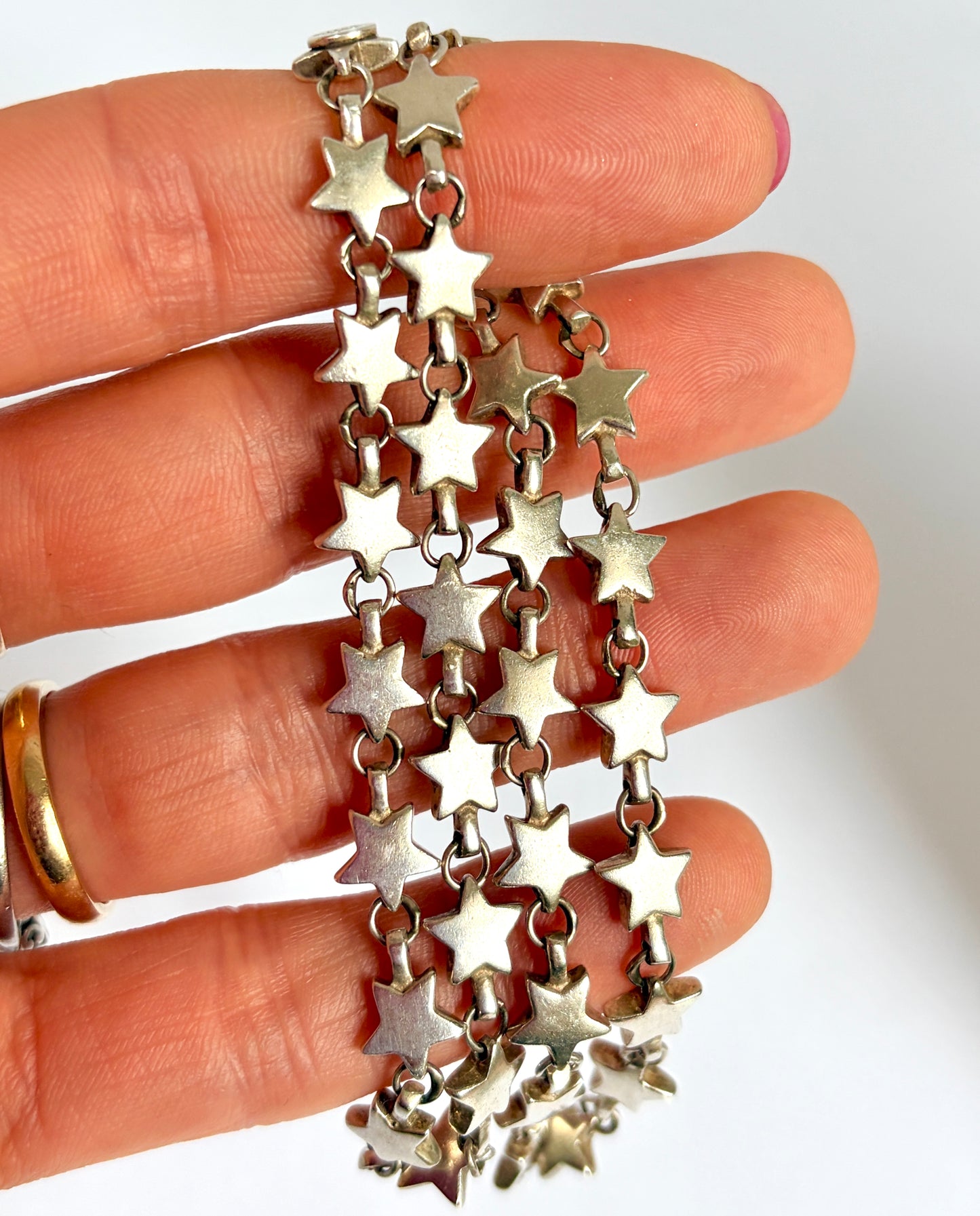 Fabulous, Vintage, Tiffany Puffy Silver Star Necklace, 16 inches, 28g.