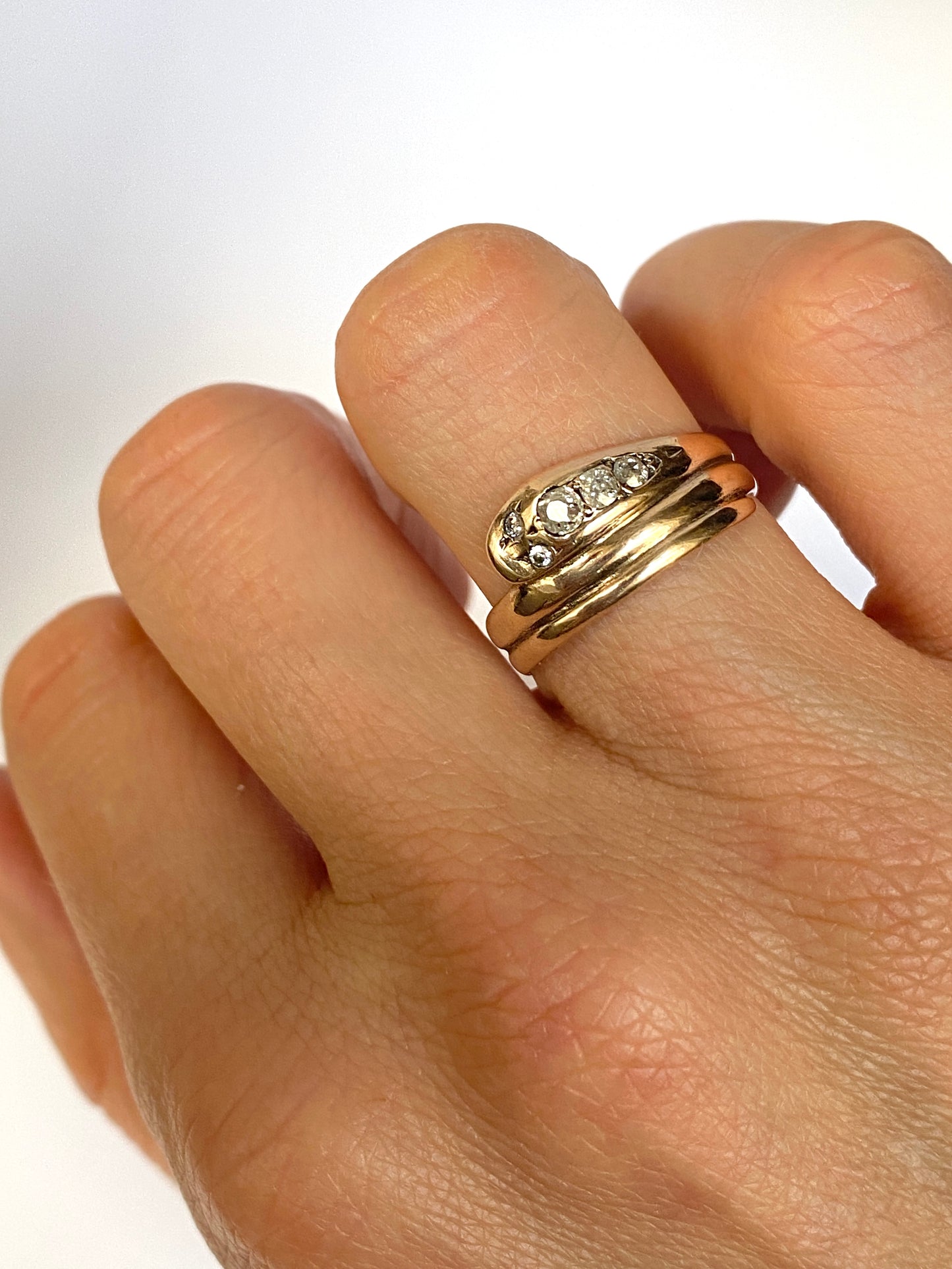 Stunning, Antique, 15ct Gold Old Mine Cut Diamond Snake Ring