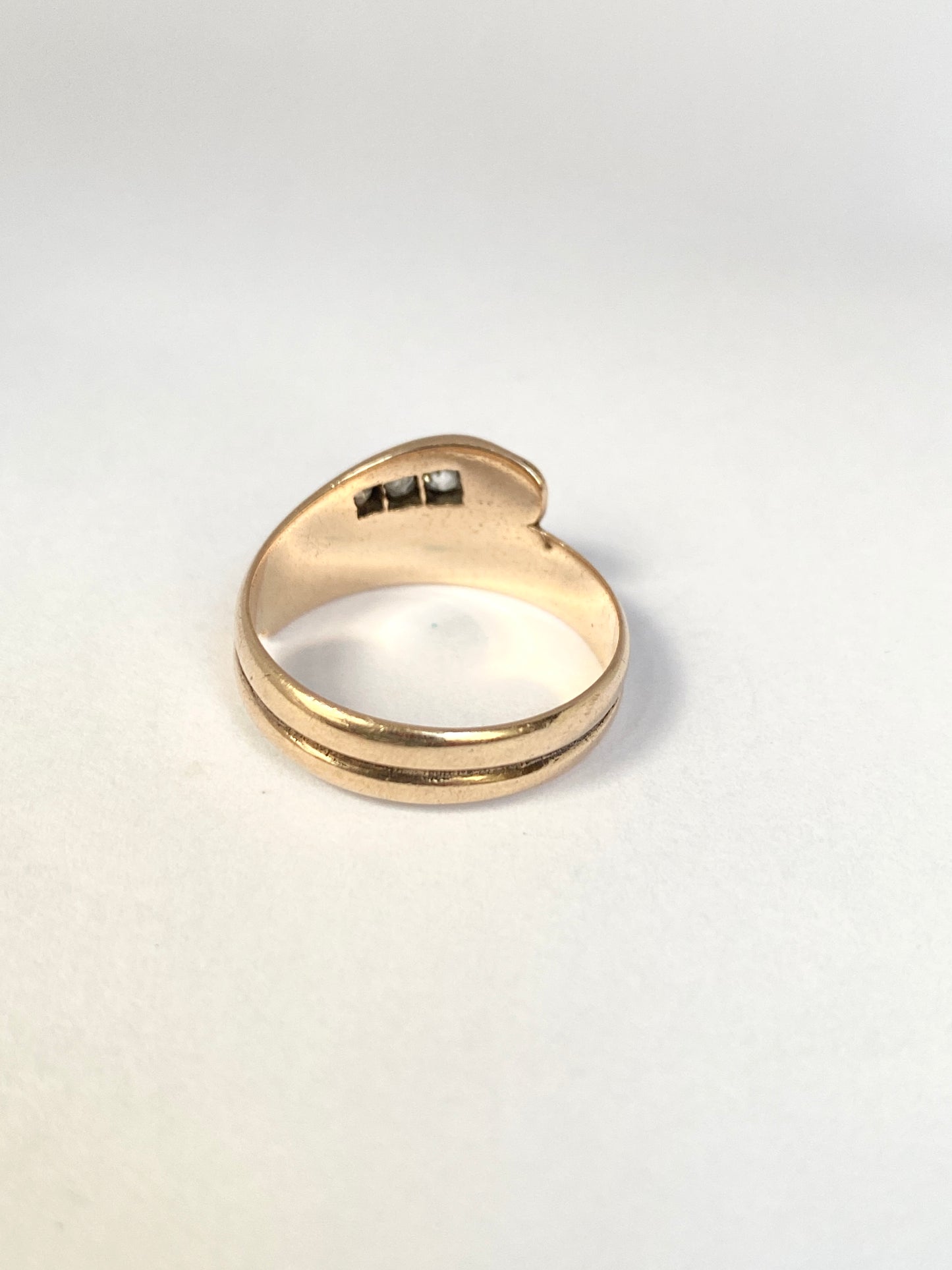 Stunning, Antique, 15ct Gold Old Mine Cut Diamond Snake Ring