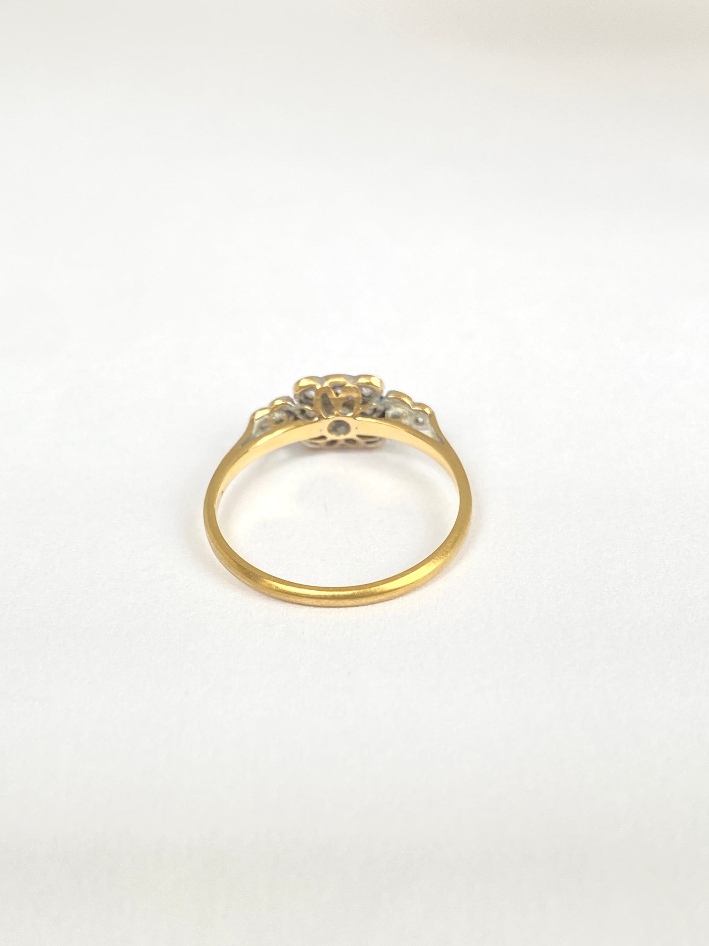 Art Deco, 18ct Gold and Platinum Diamond Cluster /Flower Ring