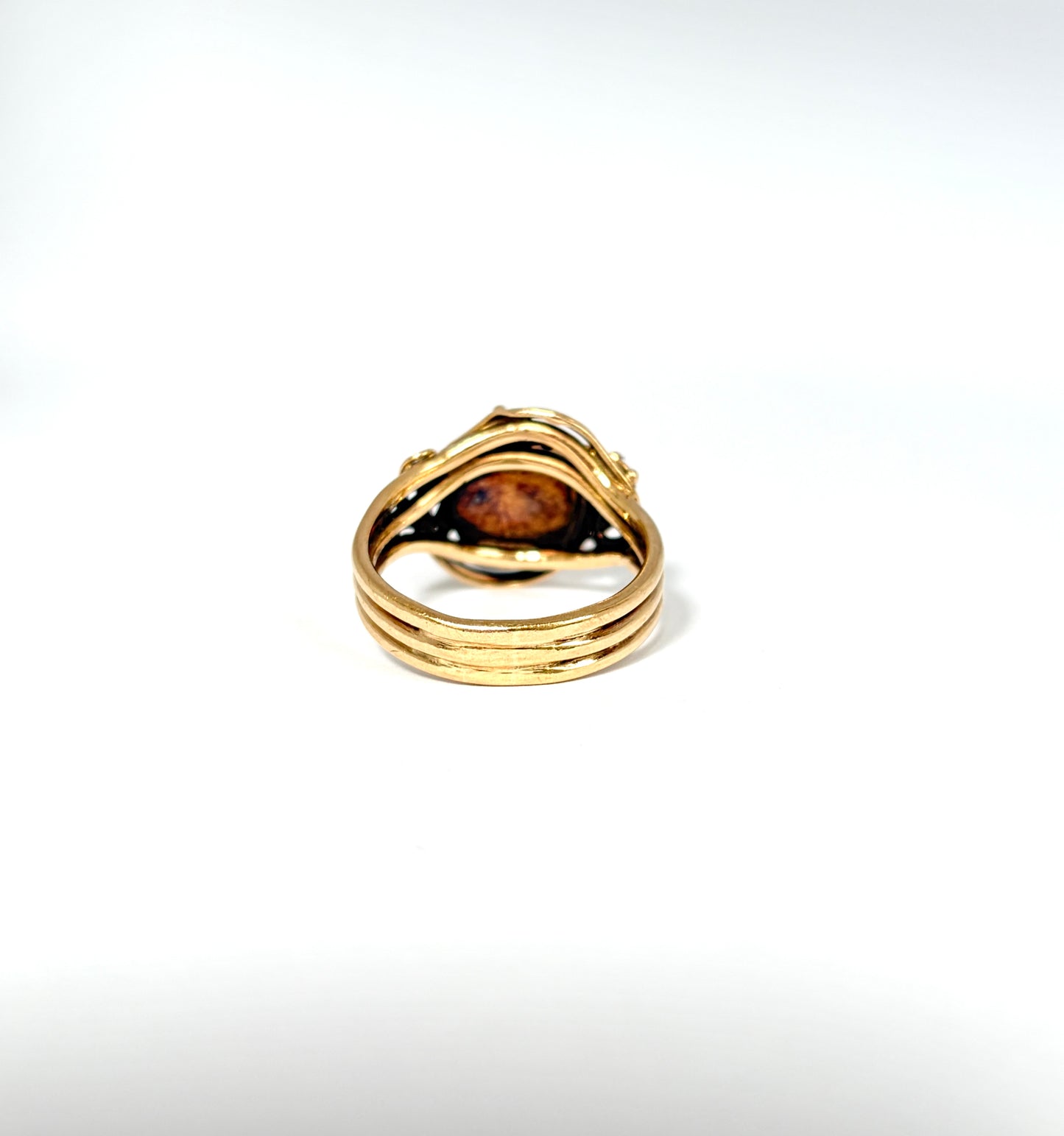 Vintage, 9ct Gold Moonstone and Diamond Ring