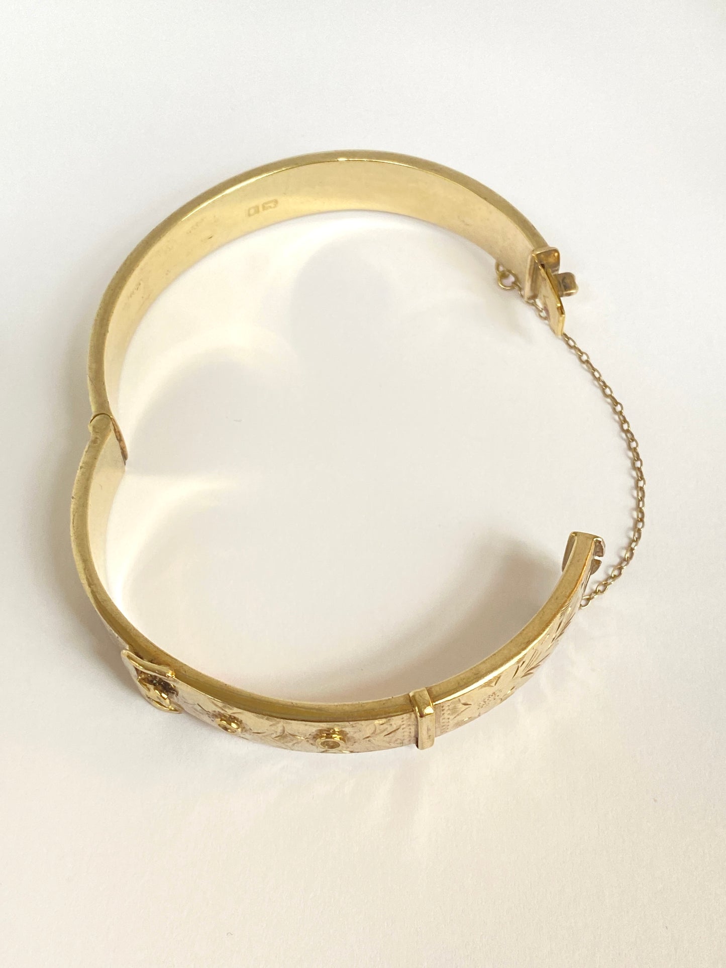 VIntage, Gold on Sterling Silver Buckle and 'Forget me Not' Bangle, Hallmarked 1954