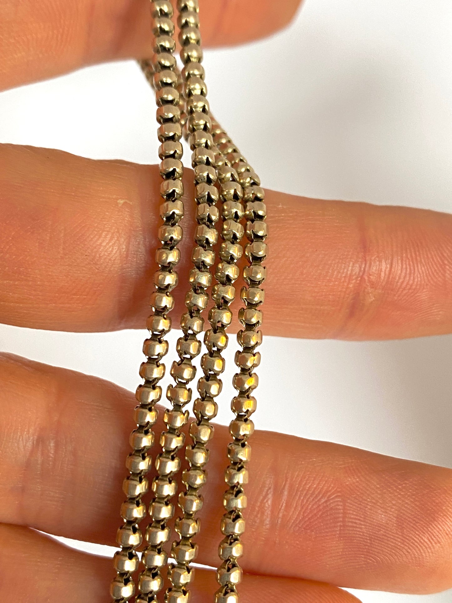 Antique, 9ct Gold Victorian Ball / Bubble Link Long Guard, 58 inches, 26.14g