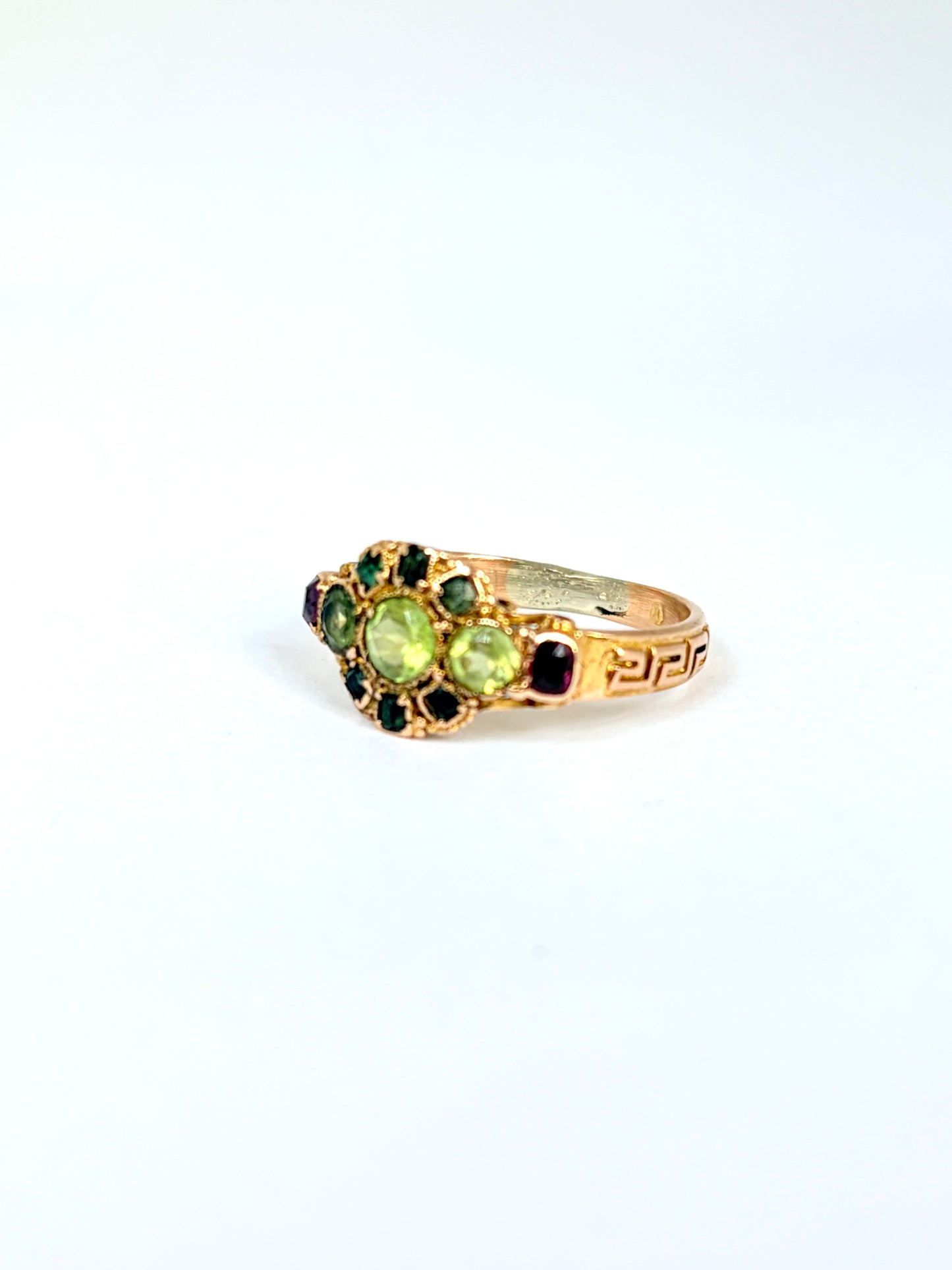 Victorian, Peridot, Tourmaline and Garnet Ring
