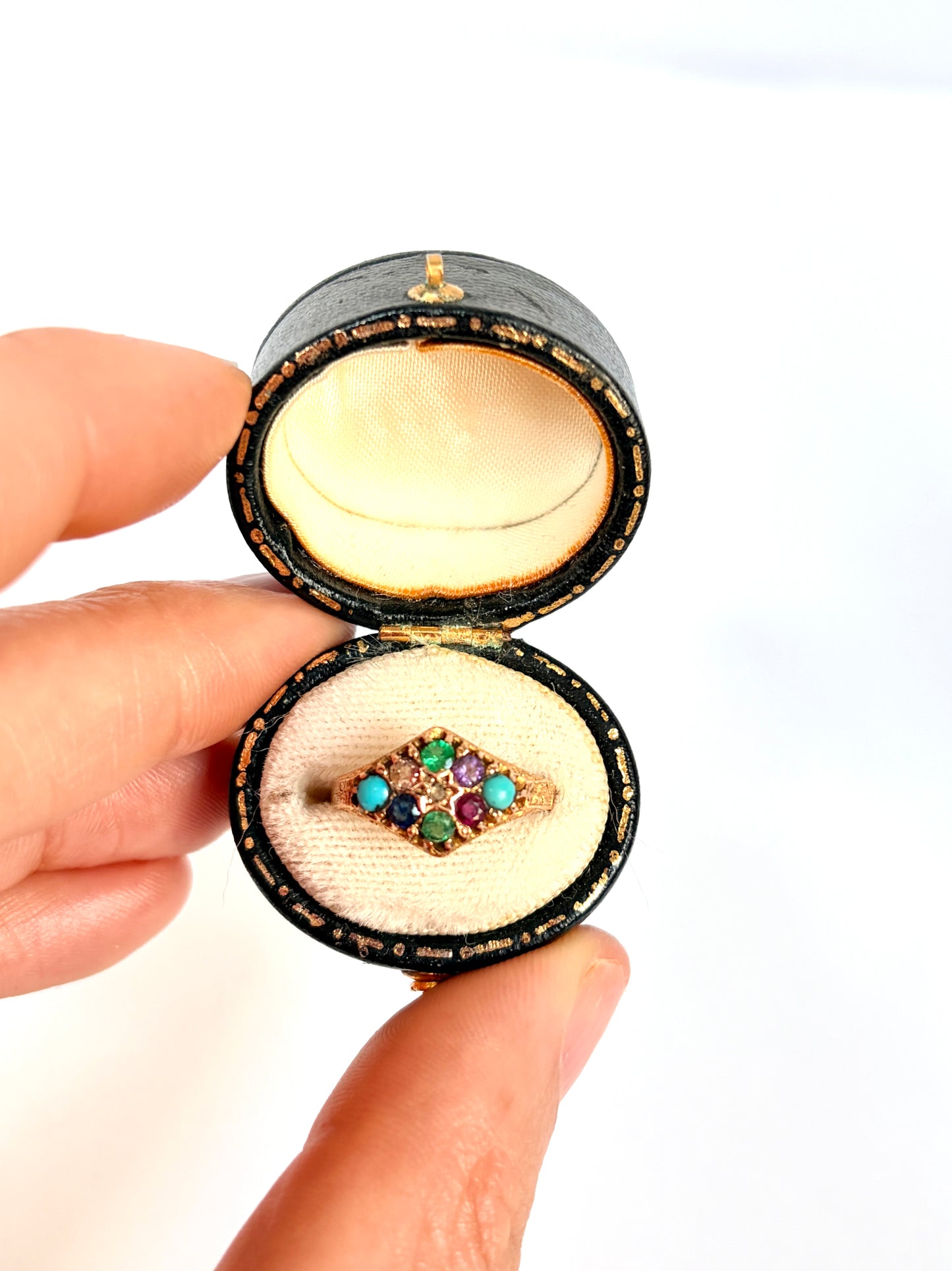 Victorian, Antique, 15ct Gold, Dearest Acrostic Multi-Gem Ring, Hallmarked 1921