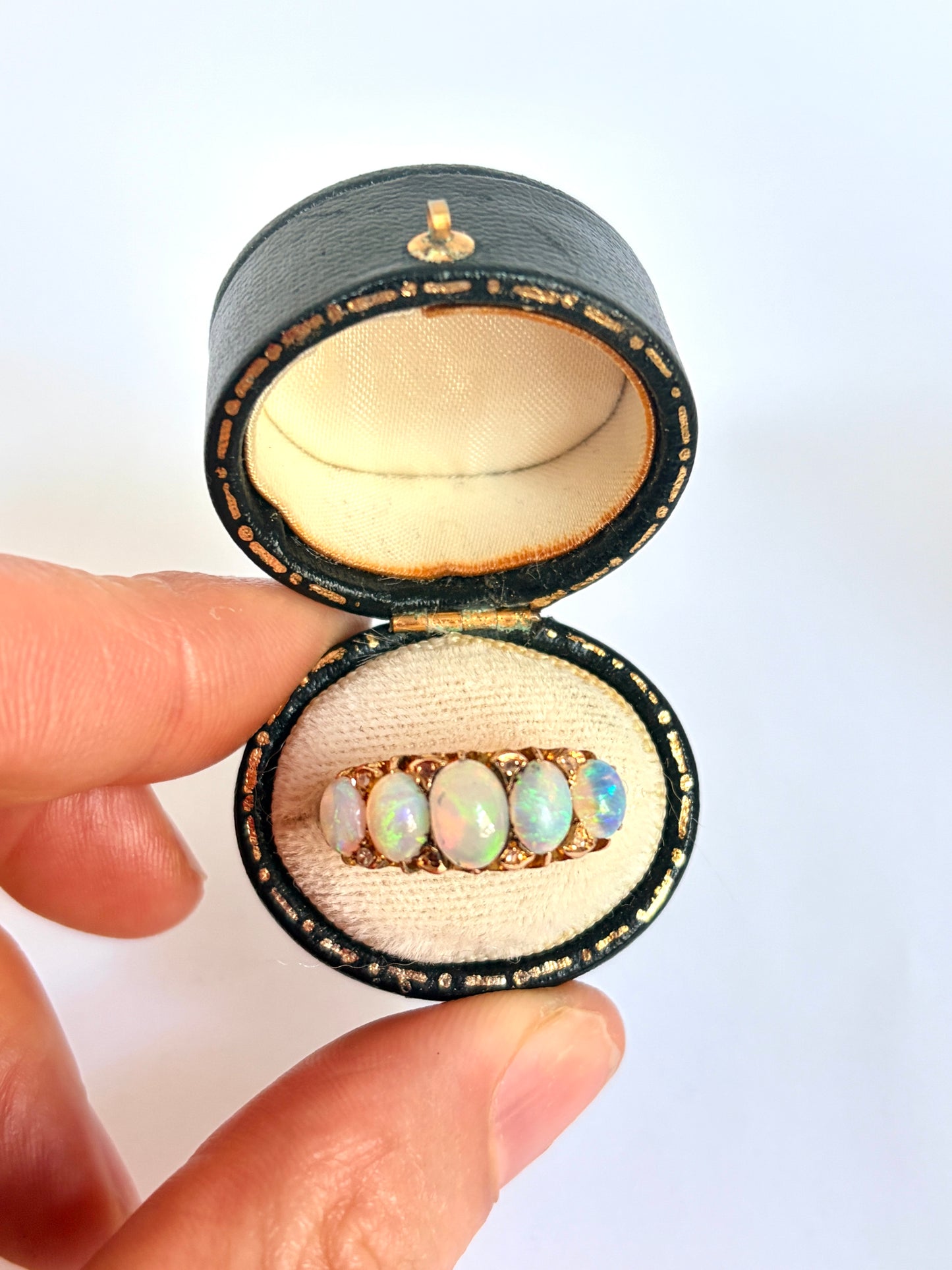 Edwardian, 18ct Gold, Opal and Diamond Ring, Chester, 1903