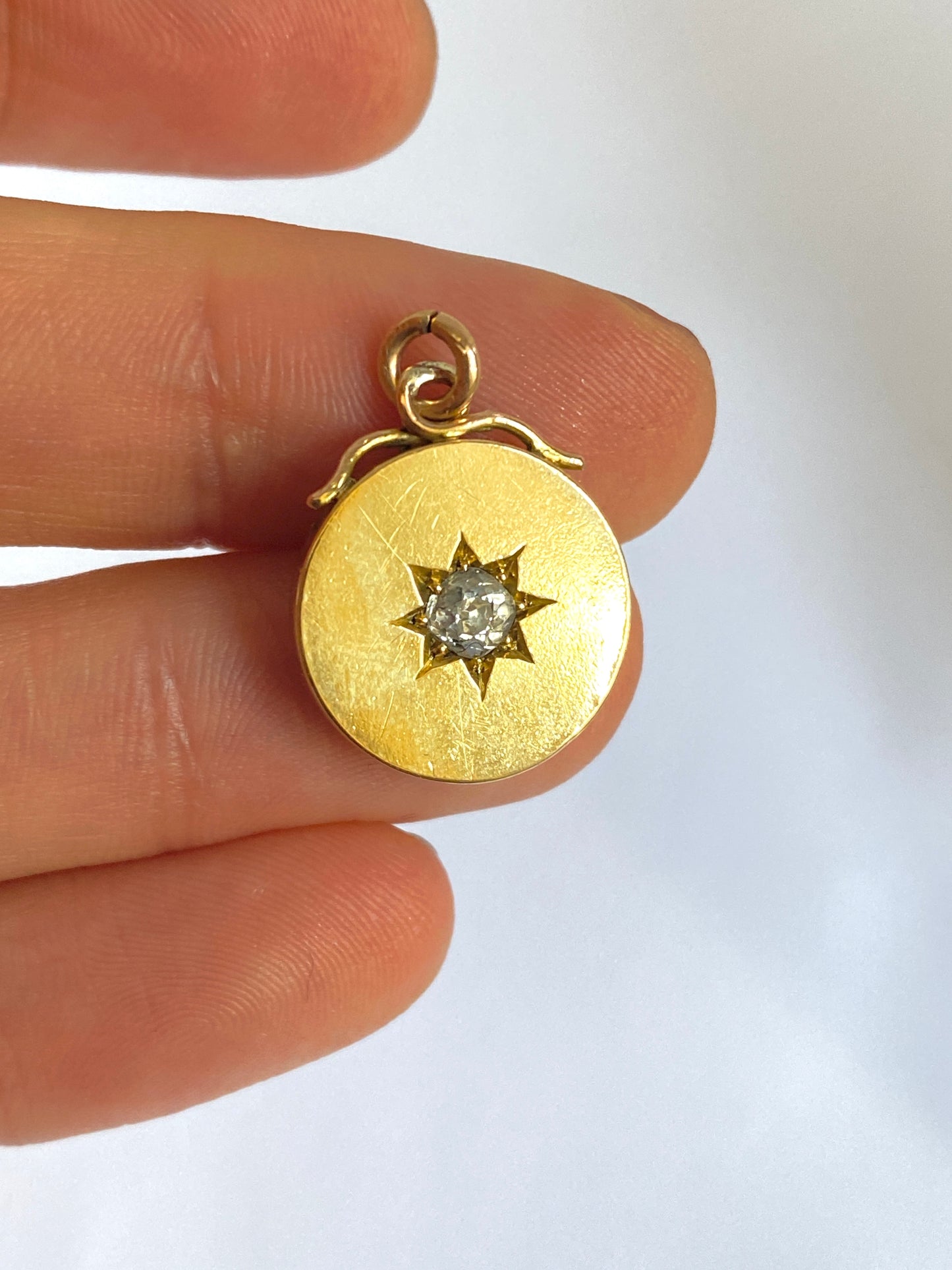 Antique 18ct Gold, Old Cut Diamond Charm/Pendant