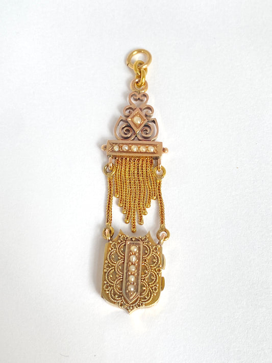Rare and Unique Victorian 18ct Gold Tassel Locket Pendant