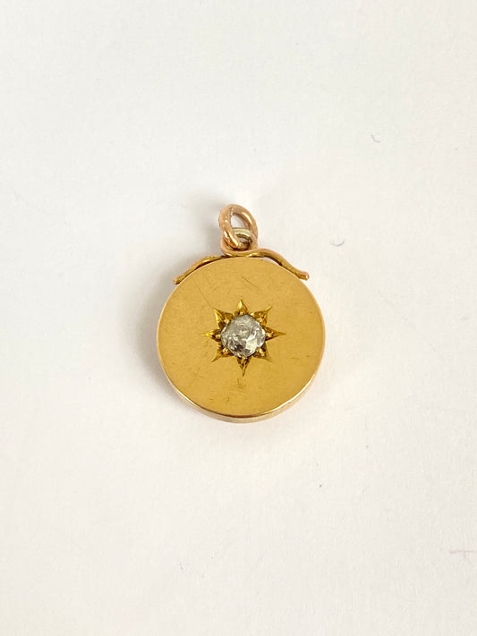 Antique 18ct Gold, Old Cut Diamond Charm/Pendant