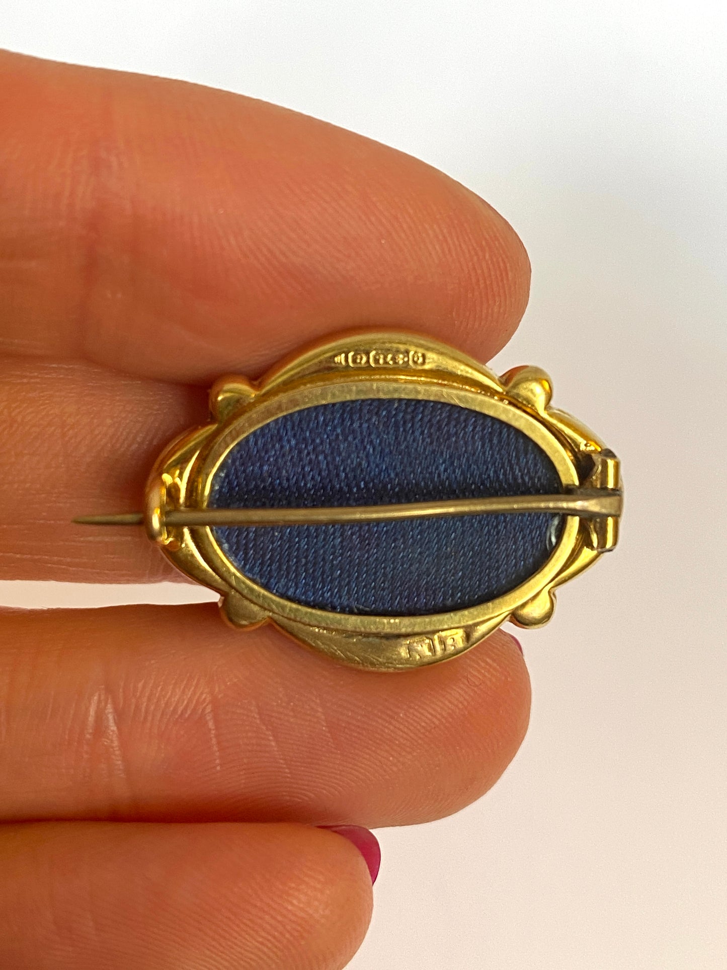 9ct Gold, Antique Victorian 'Regard' Acrostic Brooch with Guilloche Enamel, Hallmarked, Birmingham, 1886