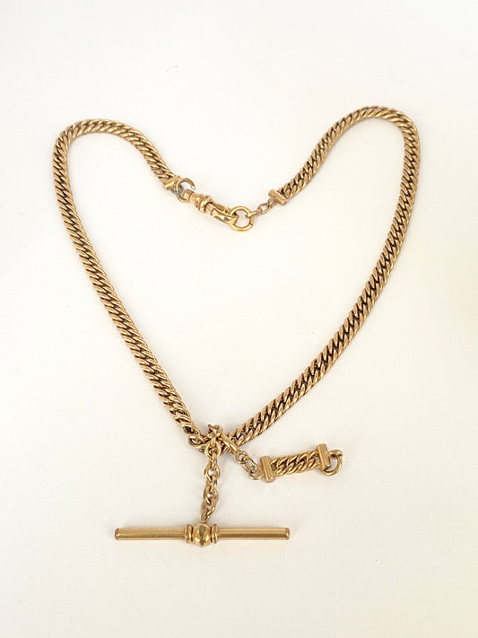 16 inch, Antique, Victorian 14K Gold Filled Albert Watch Chain (27.15g)
