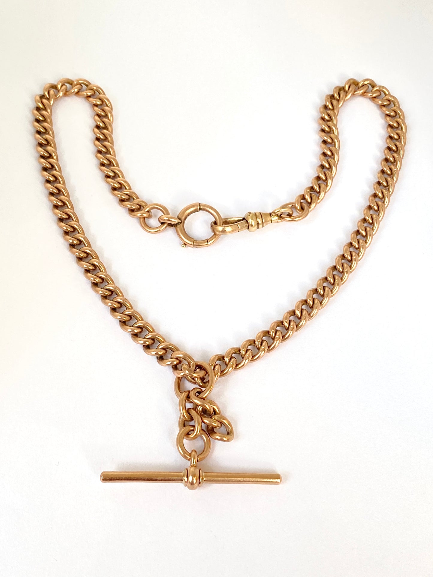 15 inch, Antique, Victorian 9ct Gold Albert Watch Chain (42.9g)