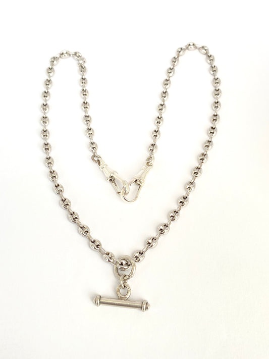 Vintage Sterling Silver Mariner Anchor Link Necklace, 18.5 inches
