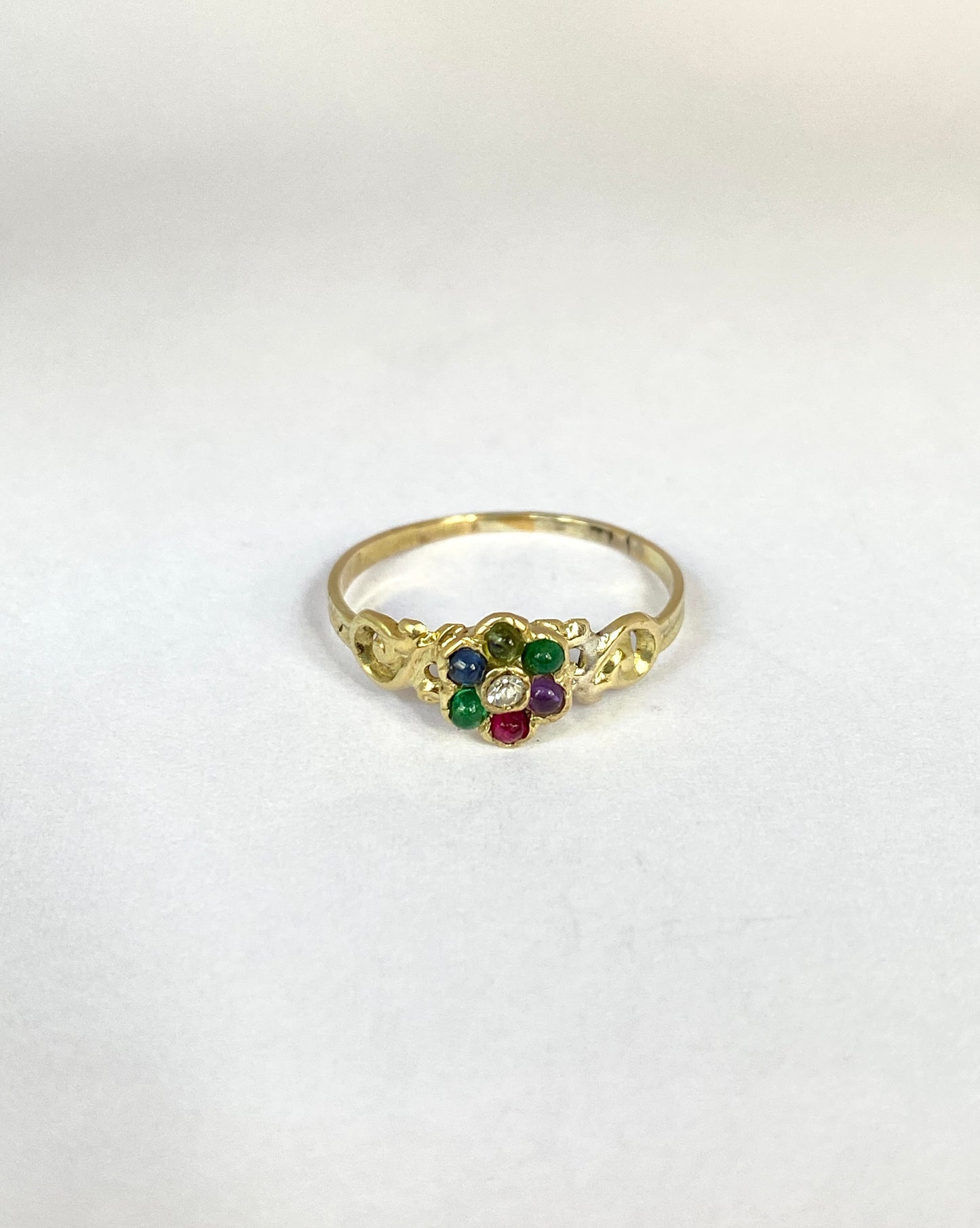 Antique, 15ct Gold, 'Dearest' Acrostic Multi Gem Ring