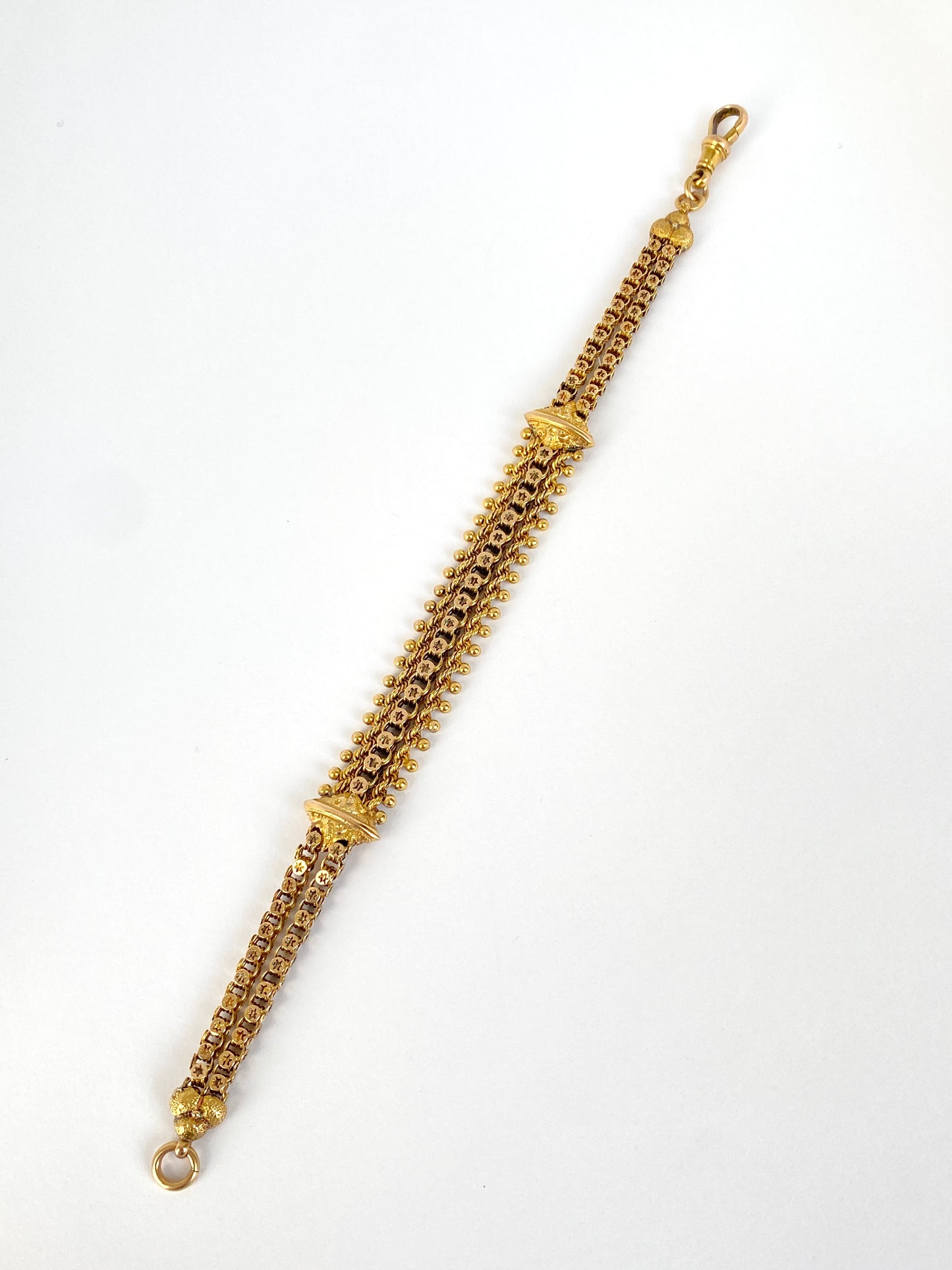 Antique, 15ct Gold Albertina Watch Chain Bracelet (12.43g)