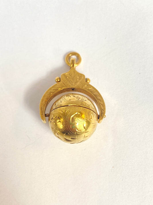Antique, 9ct Gold, Spinning Orb/Ball Locket