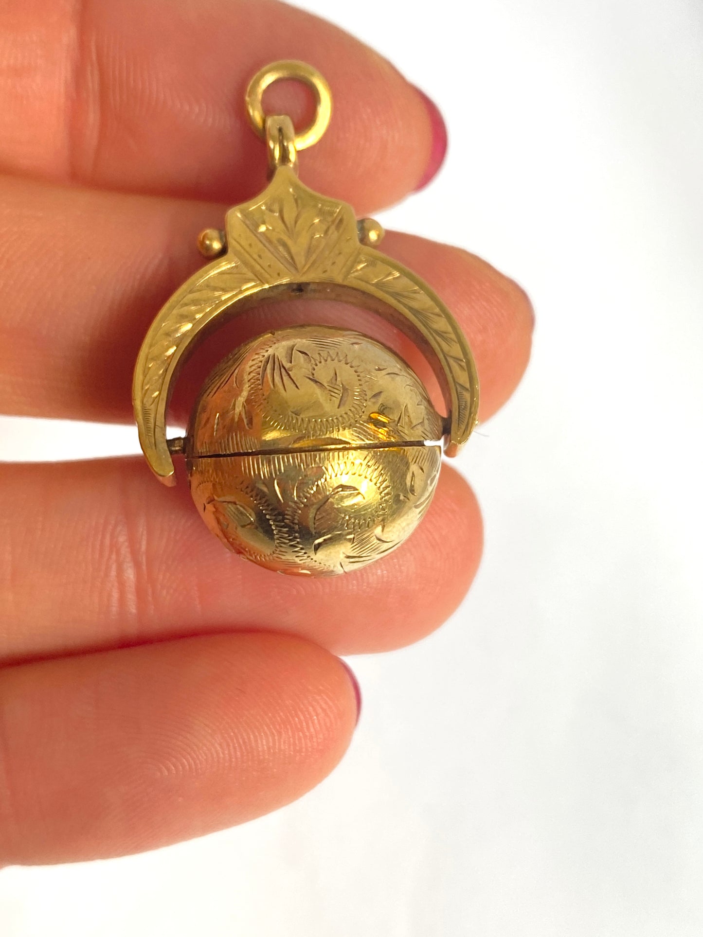 Antique, 9ct Gold, Spinning Orb/Ball Locket
