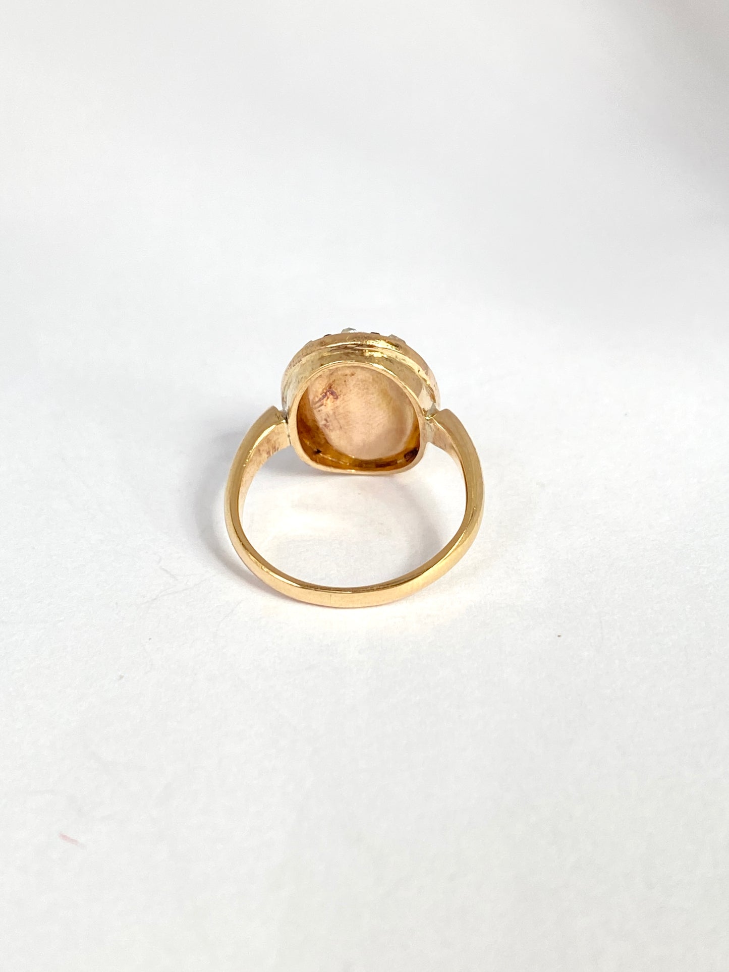 Vintage 18ct Gold Chrysoprase, Diamond and Ruby Cluster Ring