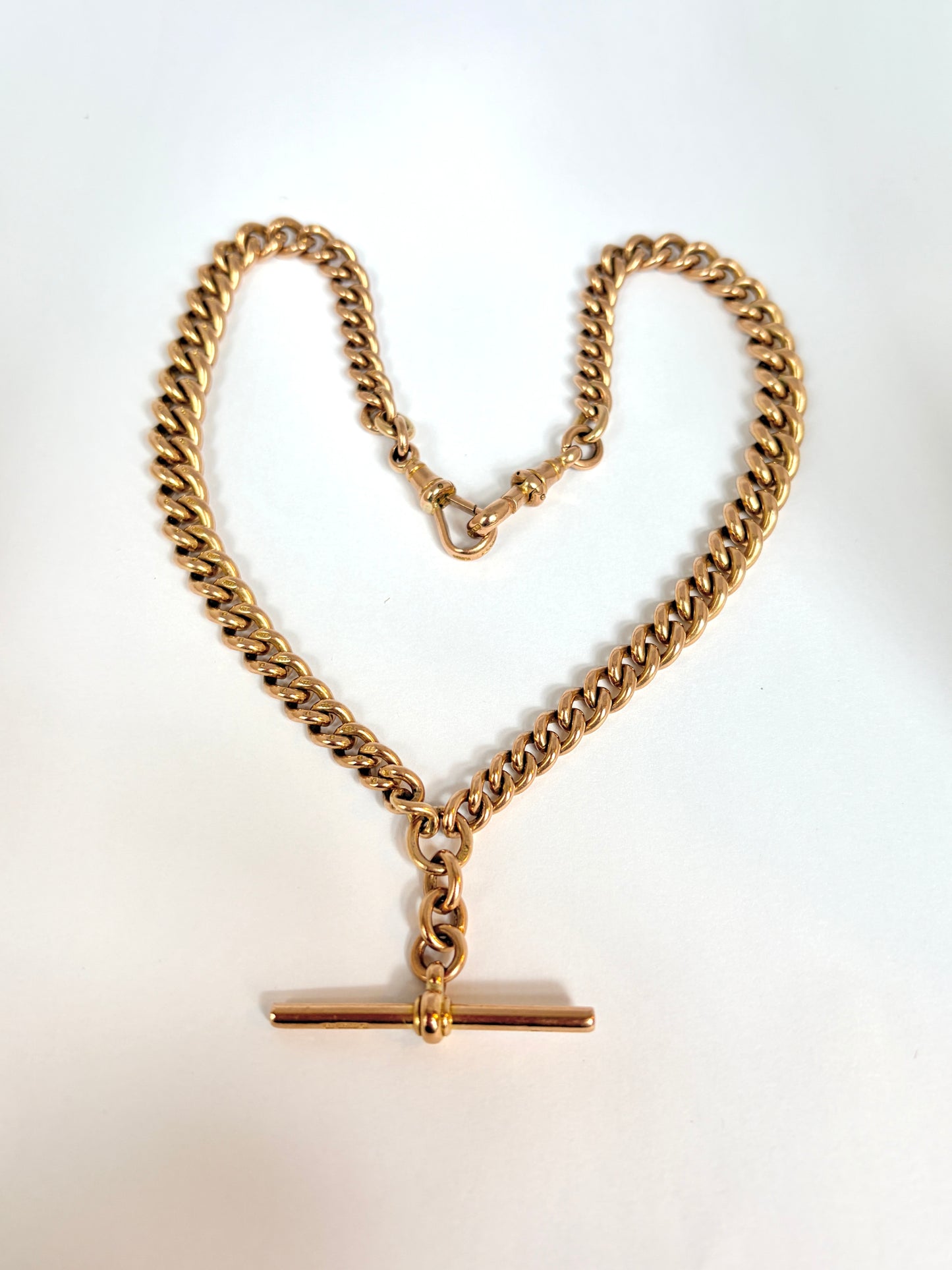 16 inch, Antique, Victorian 9ct Gold Albert Watch Chain, Birmingham, 1924  (59.04g)