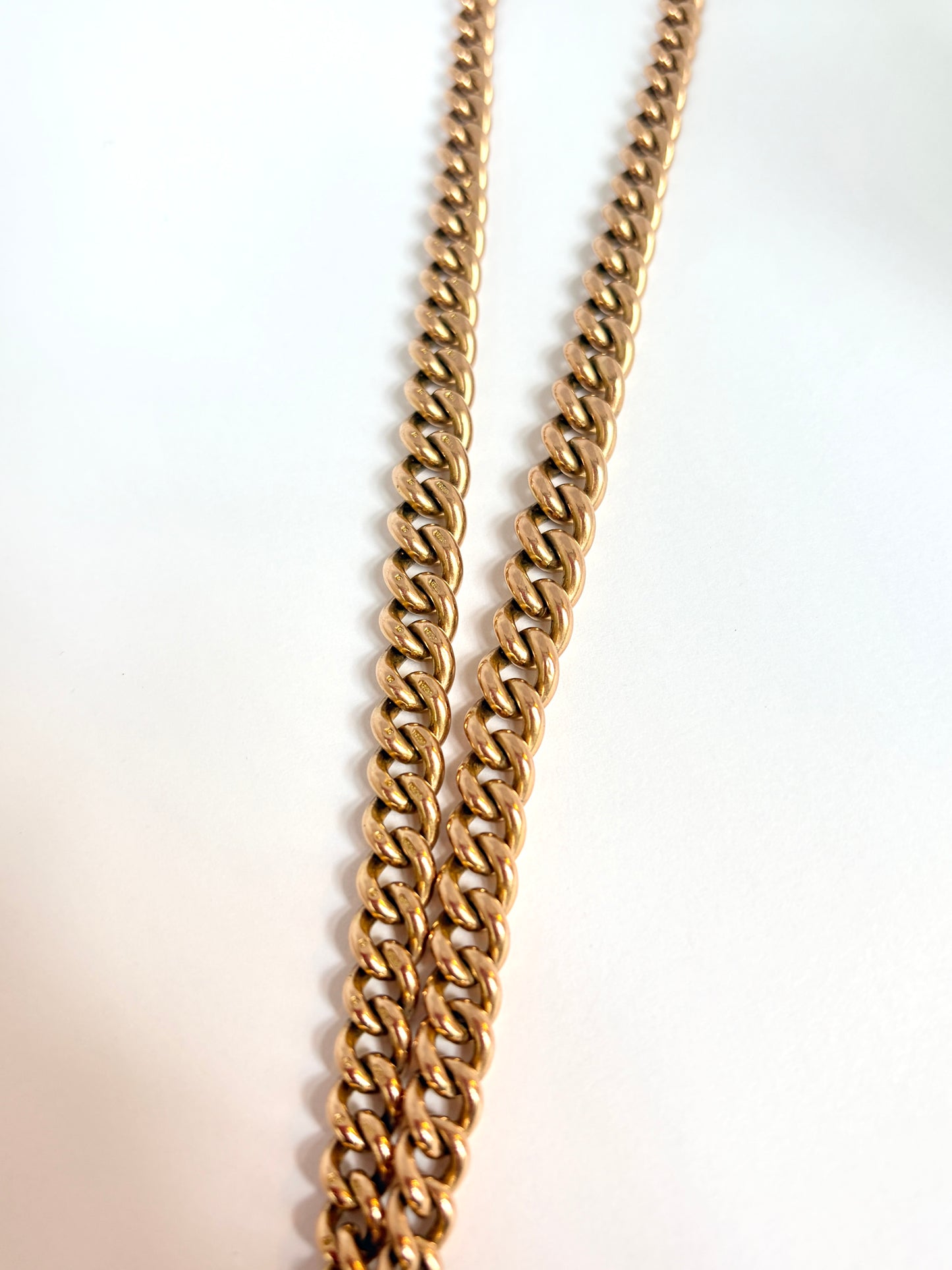 16 inch, Antique, Victorian 9ct Gold Albert Watch Chain, Birmingham, 1924  (59.04g)