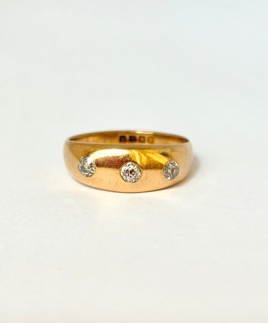 Art Deco, 18ct Gold  Diamond Trilogy Chunky Ring