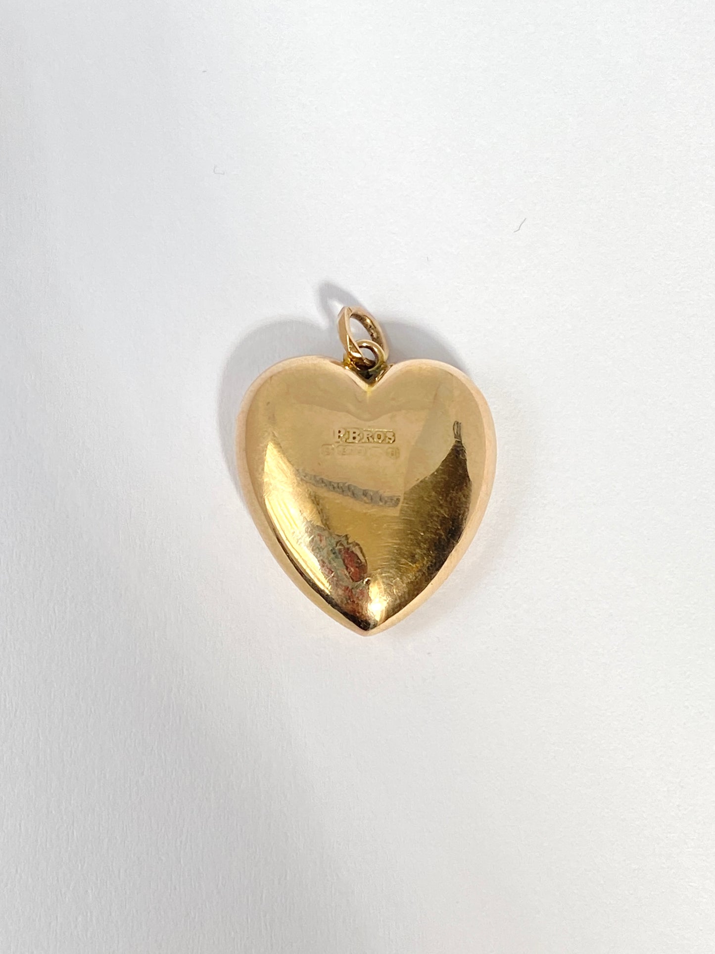 Large, Antique Puffy Heart Pendant, Hallmarked, Birmingham, 9ct Gold, 1903