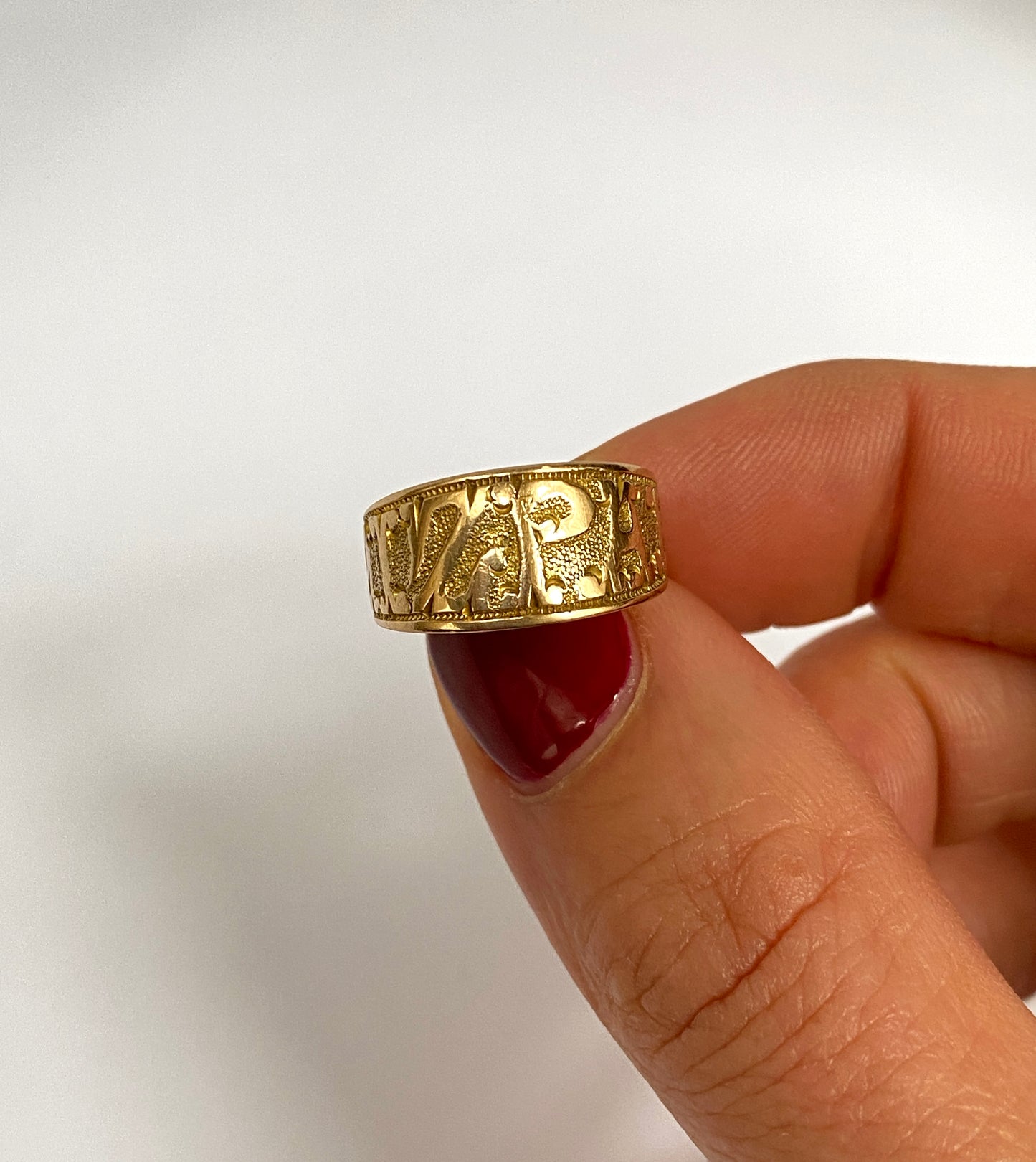 Rare, Antique, Victorian, 15ct Yellow Gold Mizpah Ring