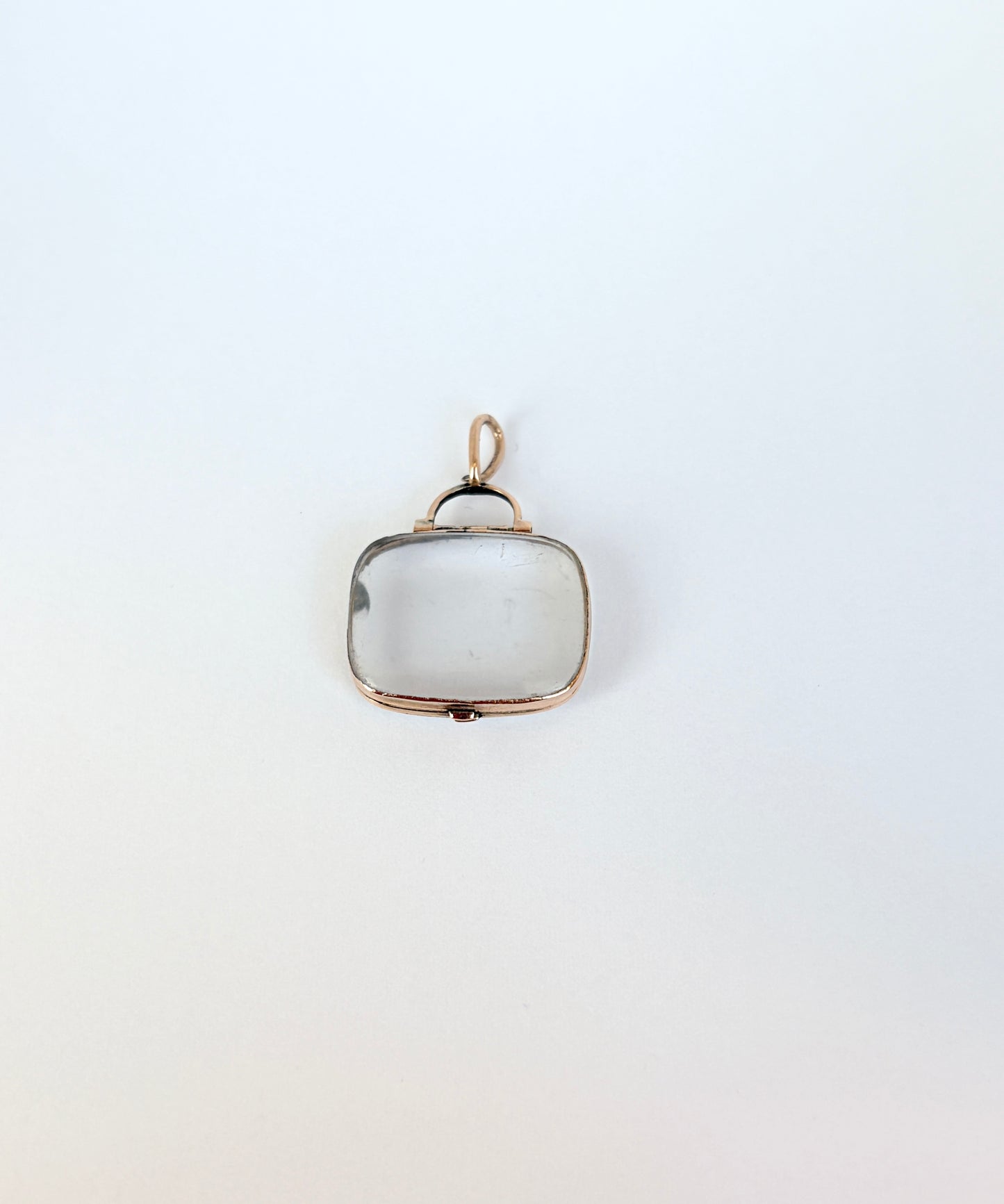 Vintage, Rectangle 9ct Gold Clear Pendant/Locket