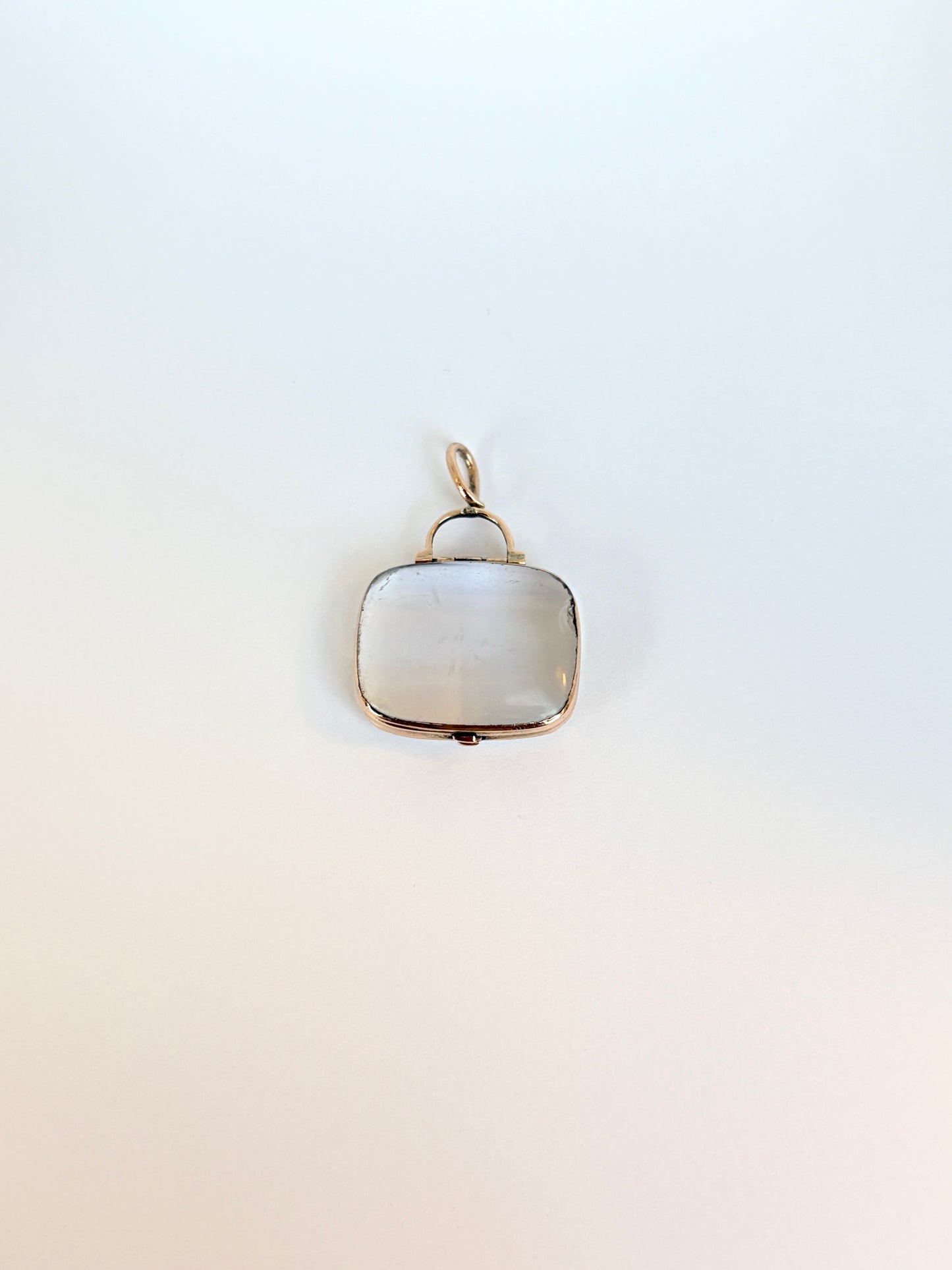 Vintage, Rectangle 9ct Gold Clear Pendant/Locket