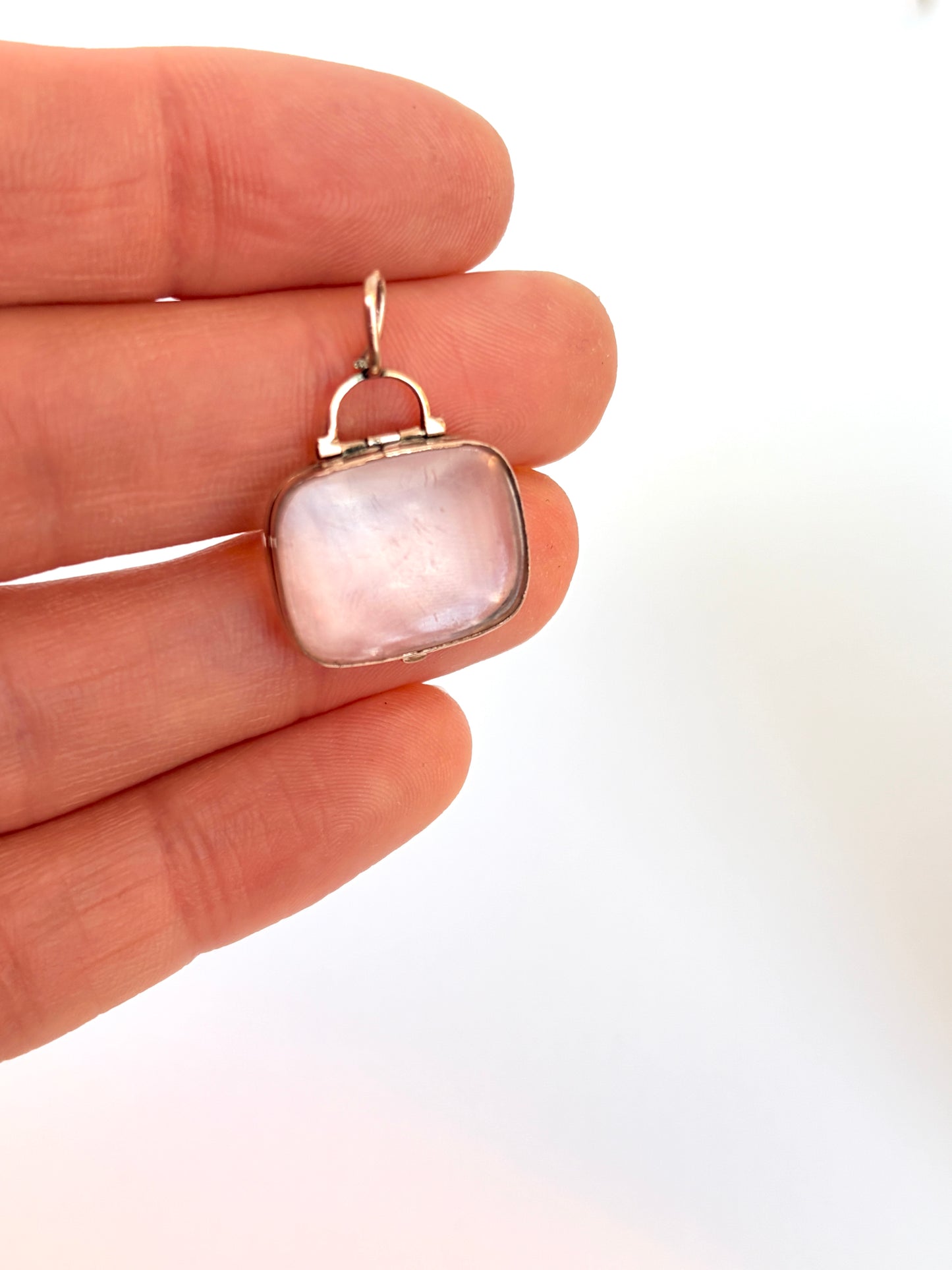 Vintage, Rectangle 9ct Gold Clear Pendant/Locket