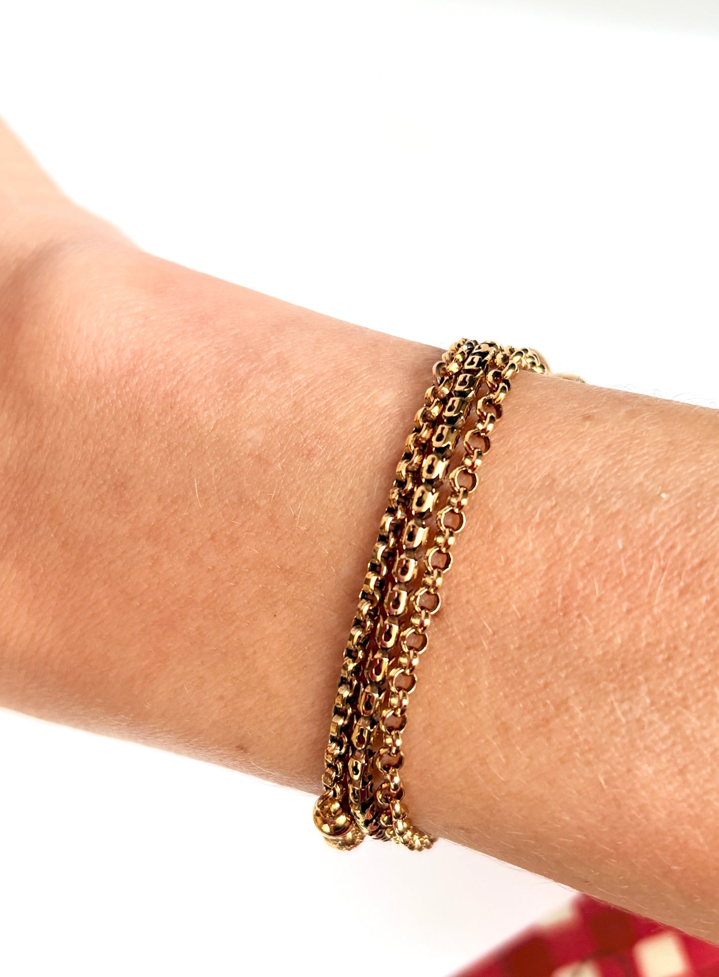 Rare, Antique, 9ct Sold Gold Albertina Watch Chain Bracelet (14.59g)