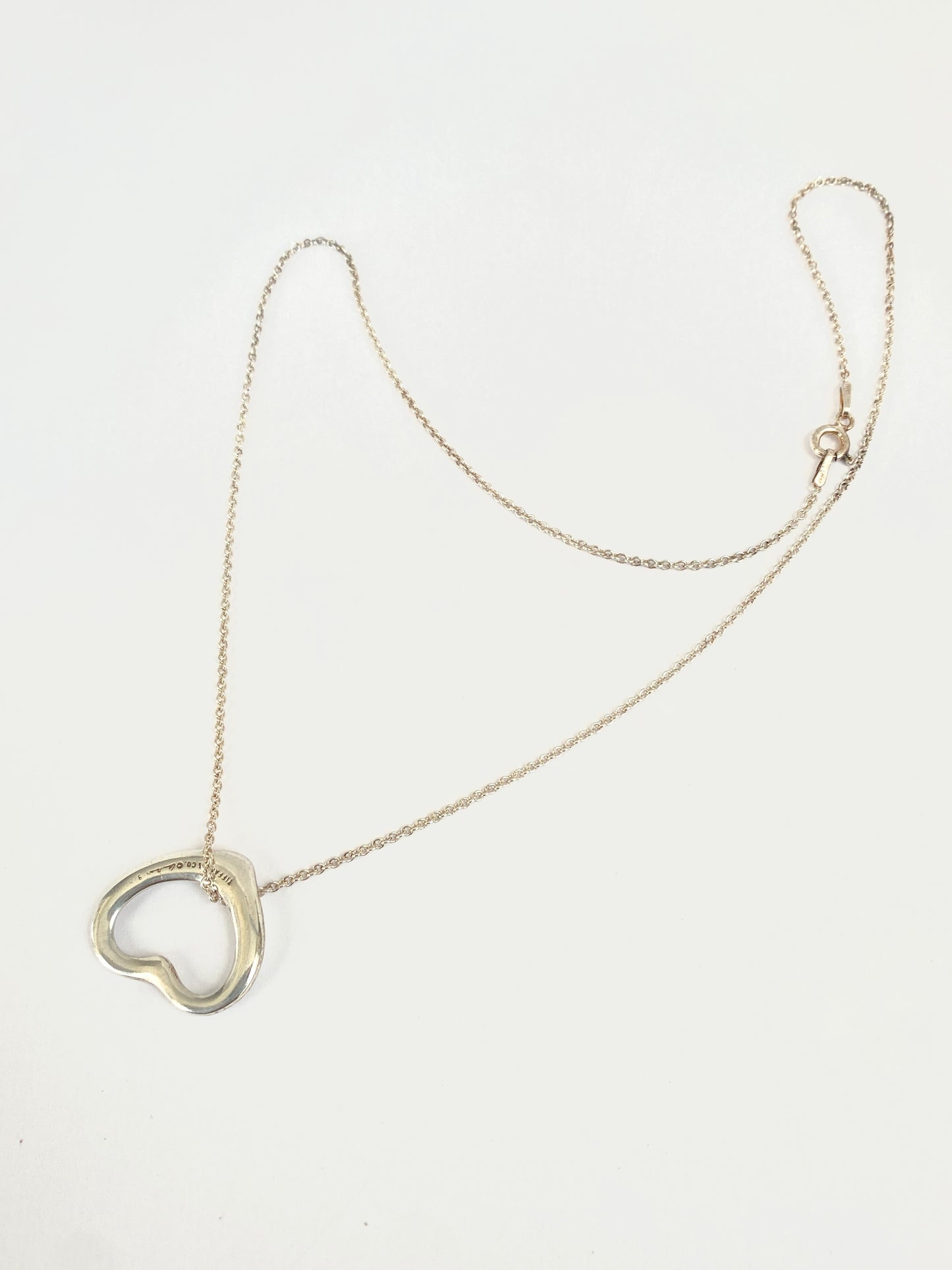 Vintage, Sterling Silver, Tiffany Open Heart 'Elsa Peretti' Necklace