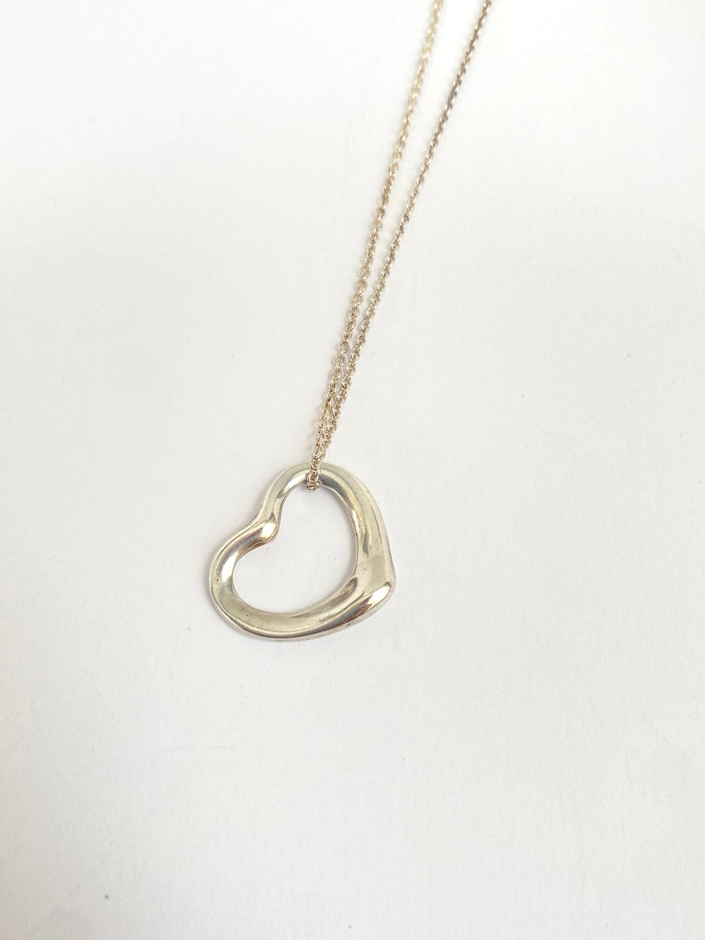 Vintage, Sterling Silver, Tiffany Open Heart 'Elsa Peretti' Necklace
