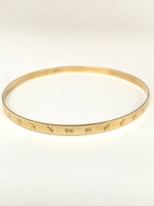 Vintage, 9ct Gold, Star Bangle, Hallmarked, B.Bros, 9ct Gold, 5.95g