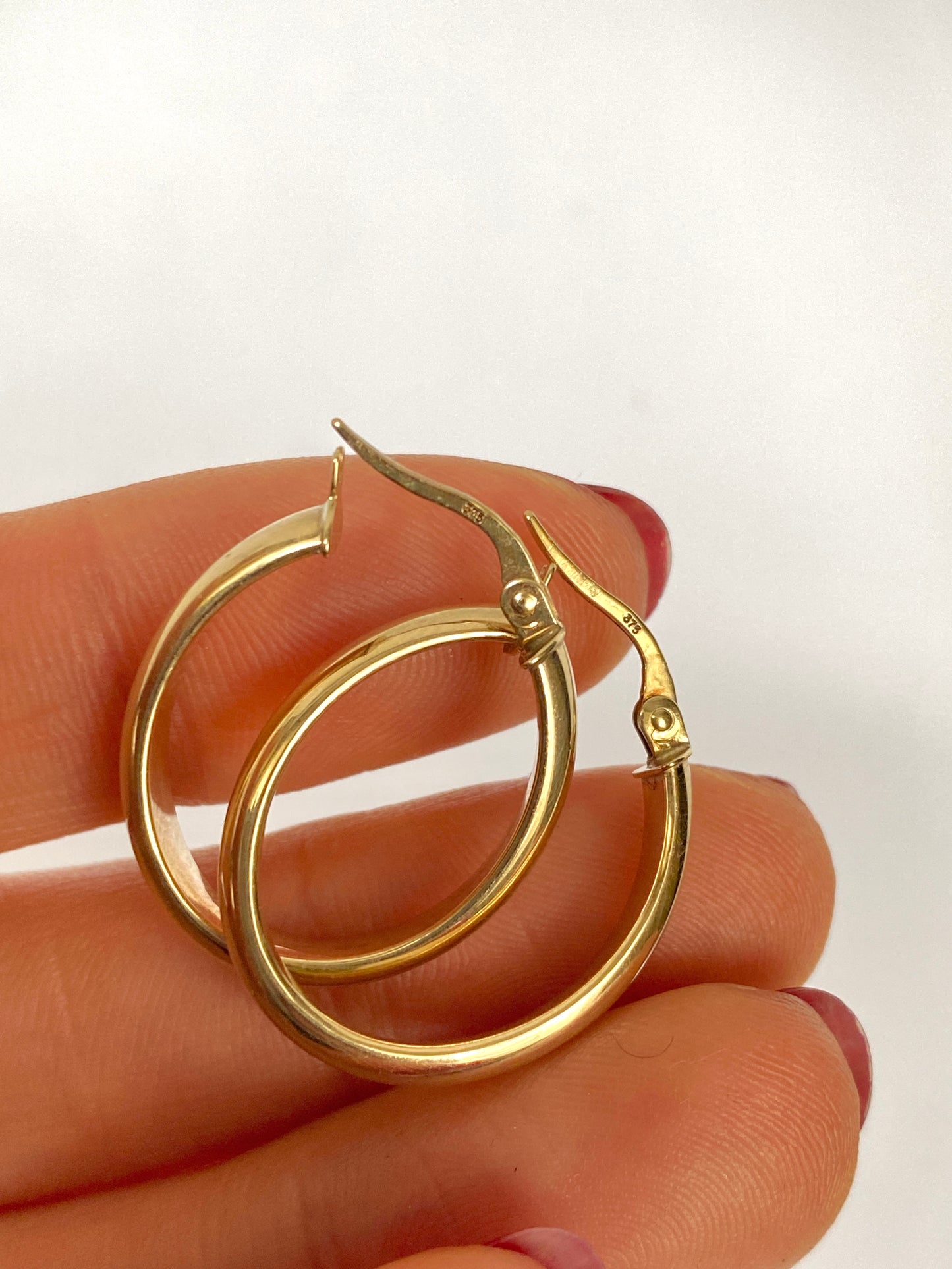 9ct Gold, Vintage Oval Hoops