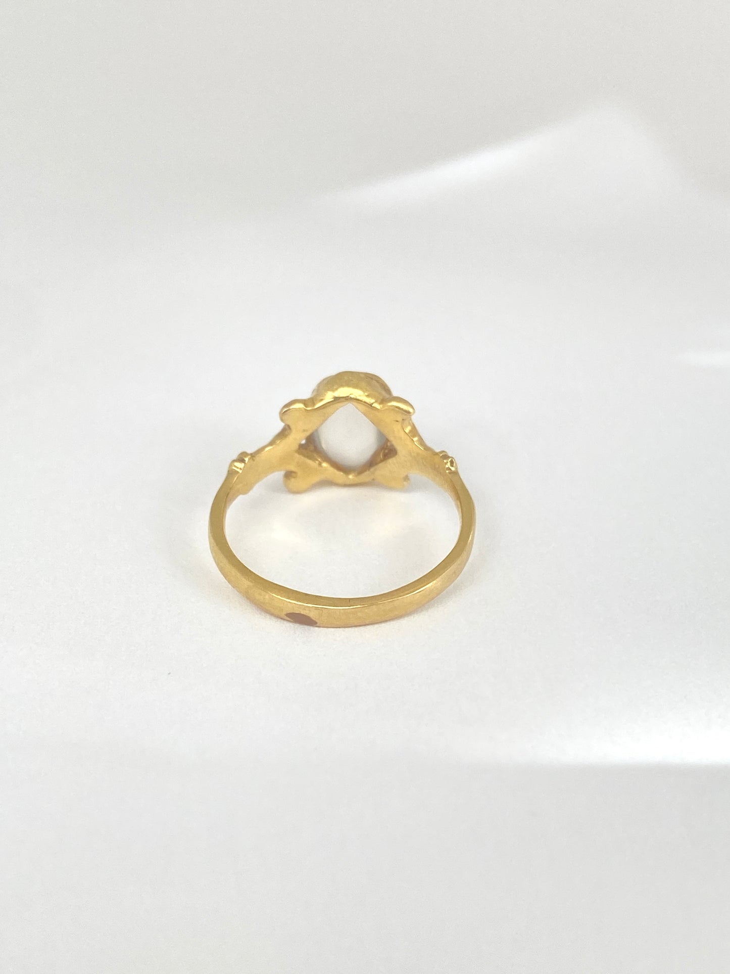 Vintage, 18ct Gold Moonstone and Diamond Cluster Ring