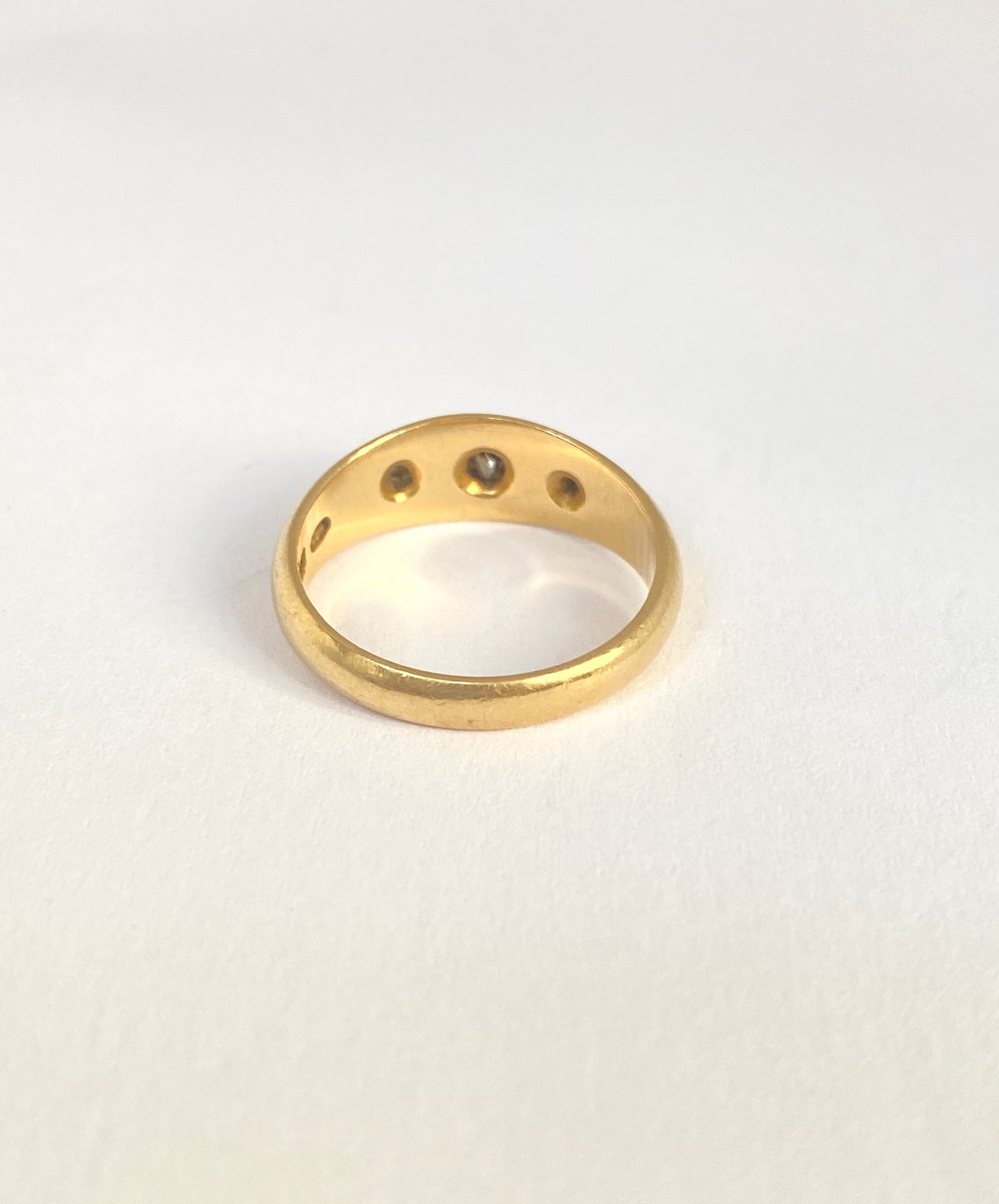 Antique, Victorian Three Star, Gypsy Ring, Hallmarked 18ct Gold and Birmingham 1870