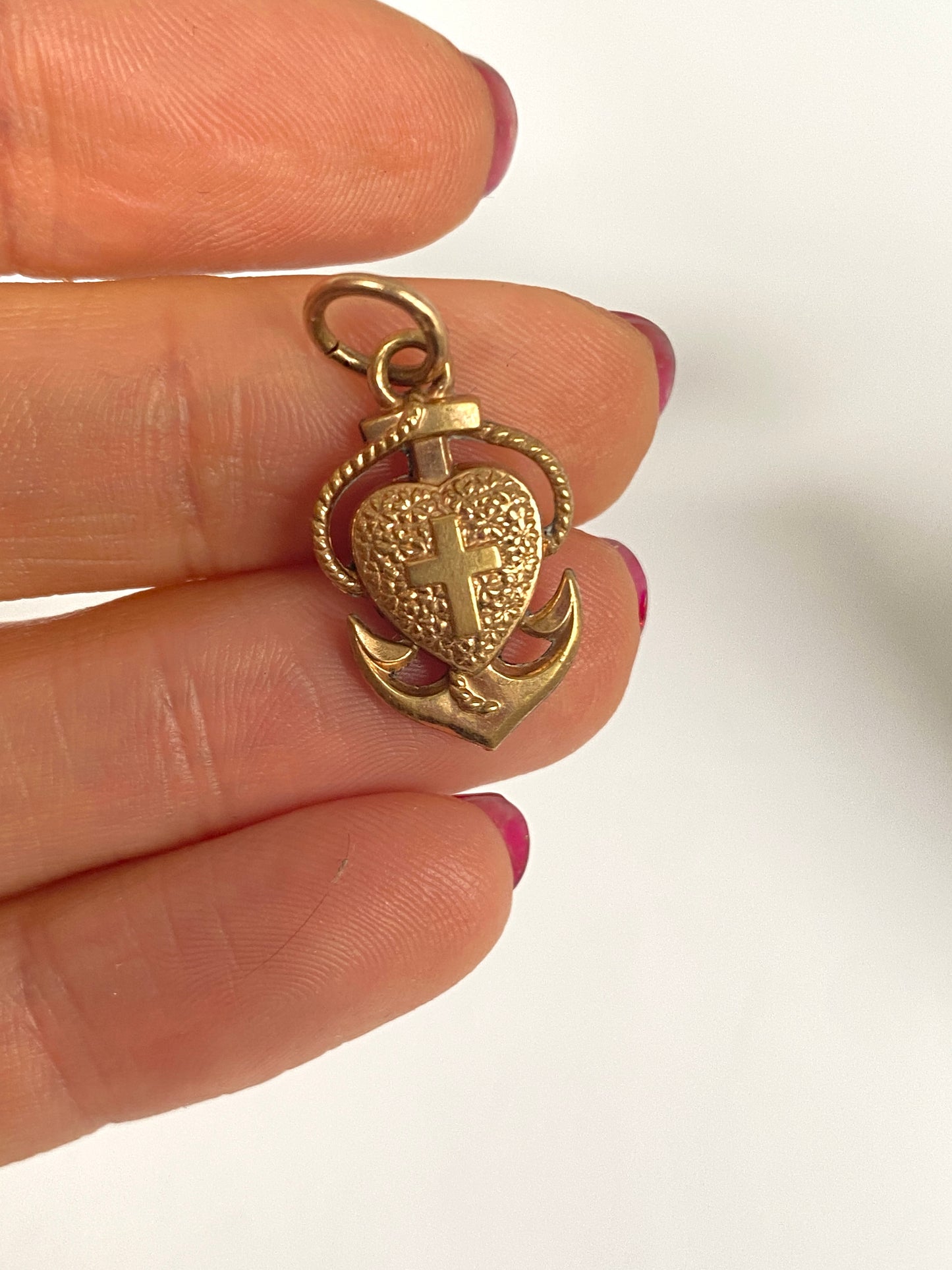 Rolled Gold Faith, Hope and Charity Charm/ Pendant