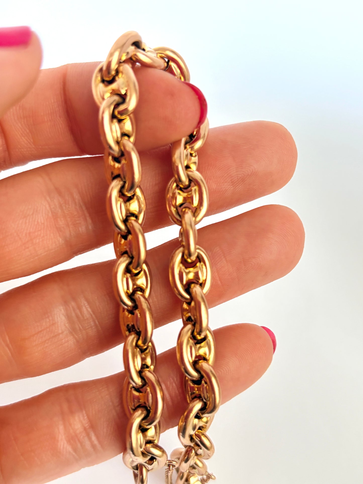 Vintage 9ct Gold Mariner Anchor Link Bracelet, 7.5 inches.  Hallmarked 9ct Gold, 16.84g