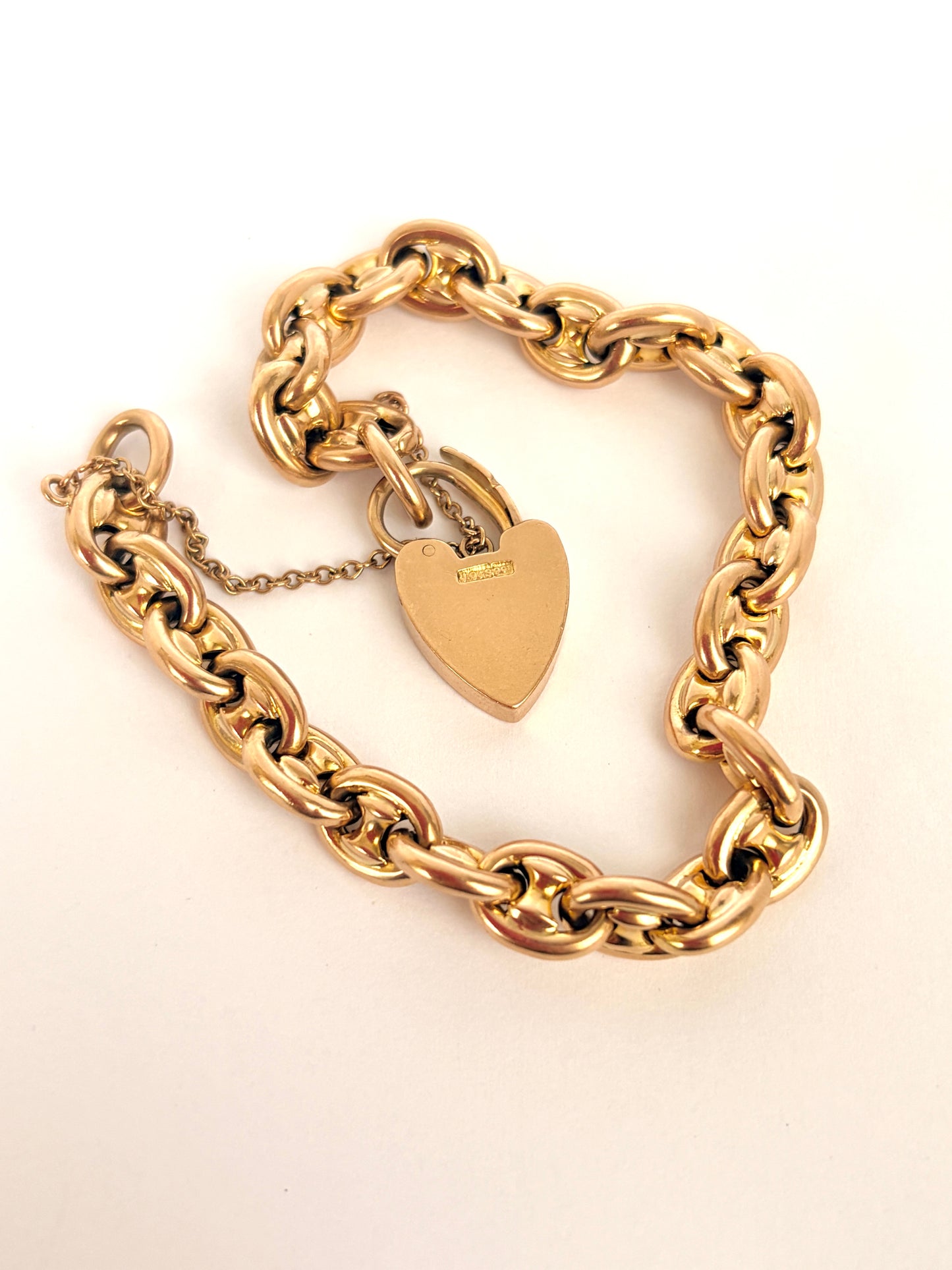 Vintage 9ct Gold Mariner Anchor Link Bracelet, 7.5 inches.  Hallmarked 9ct Gold, 16.84g