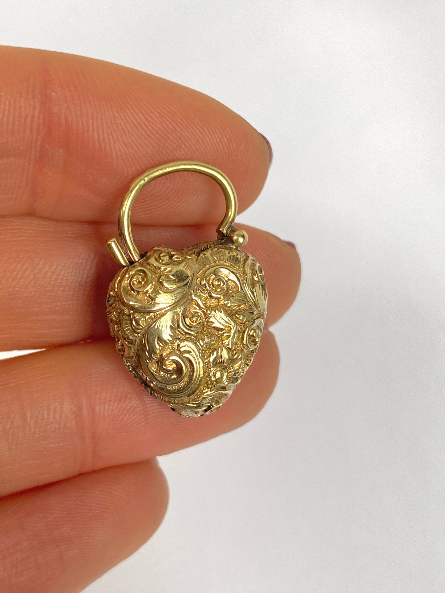 Victorian, Antique, Pinchbeck Photo Locket Padlock